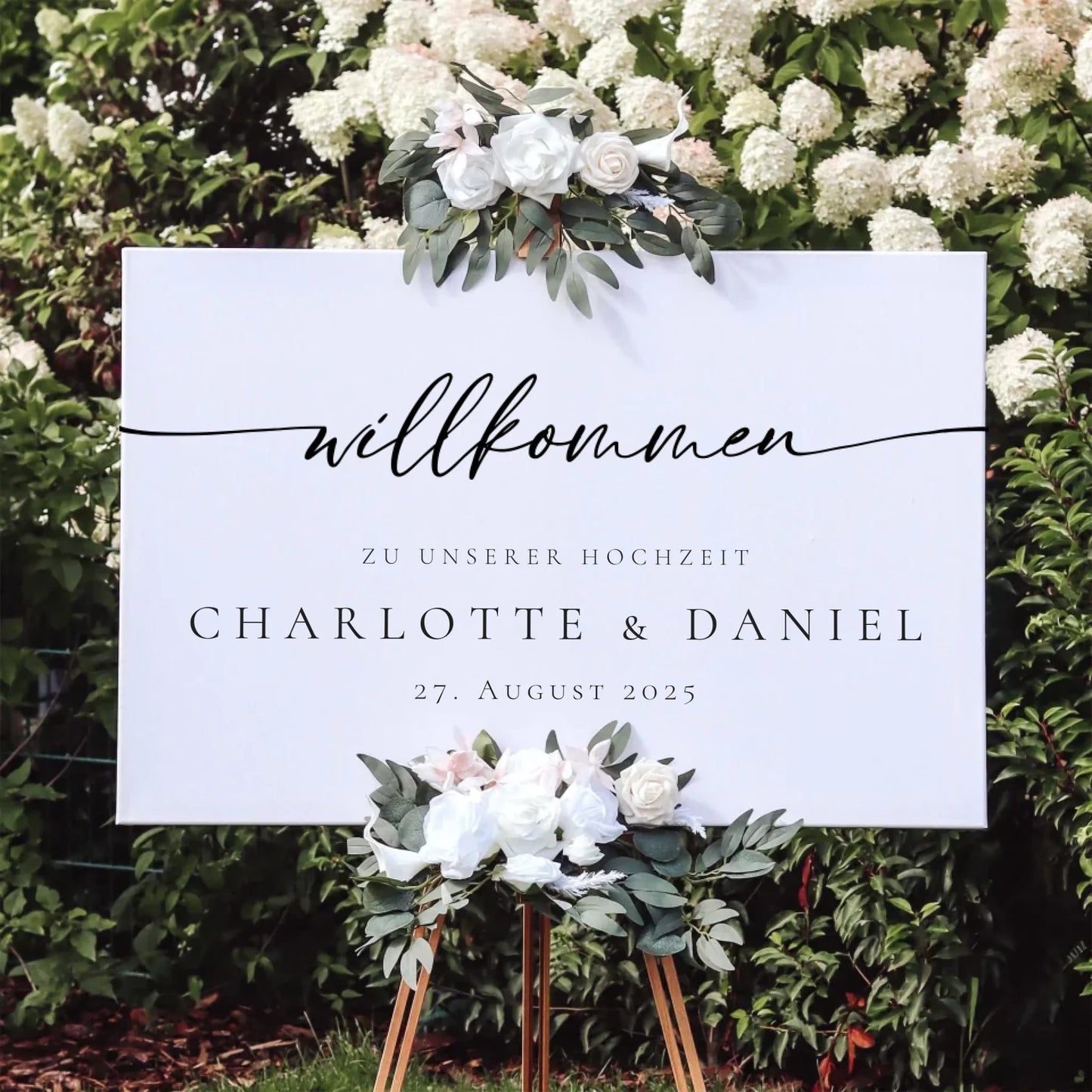 Hochzeitsschild - "Charlotte" - LeinwandGlück