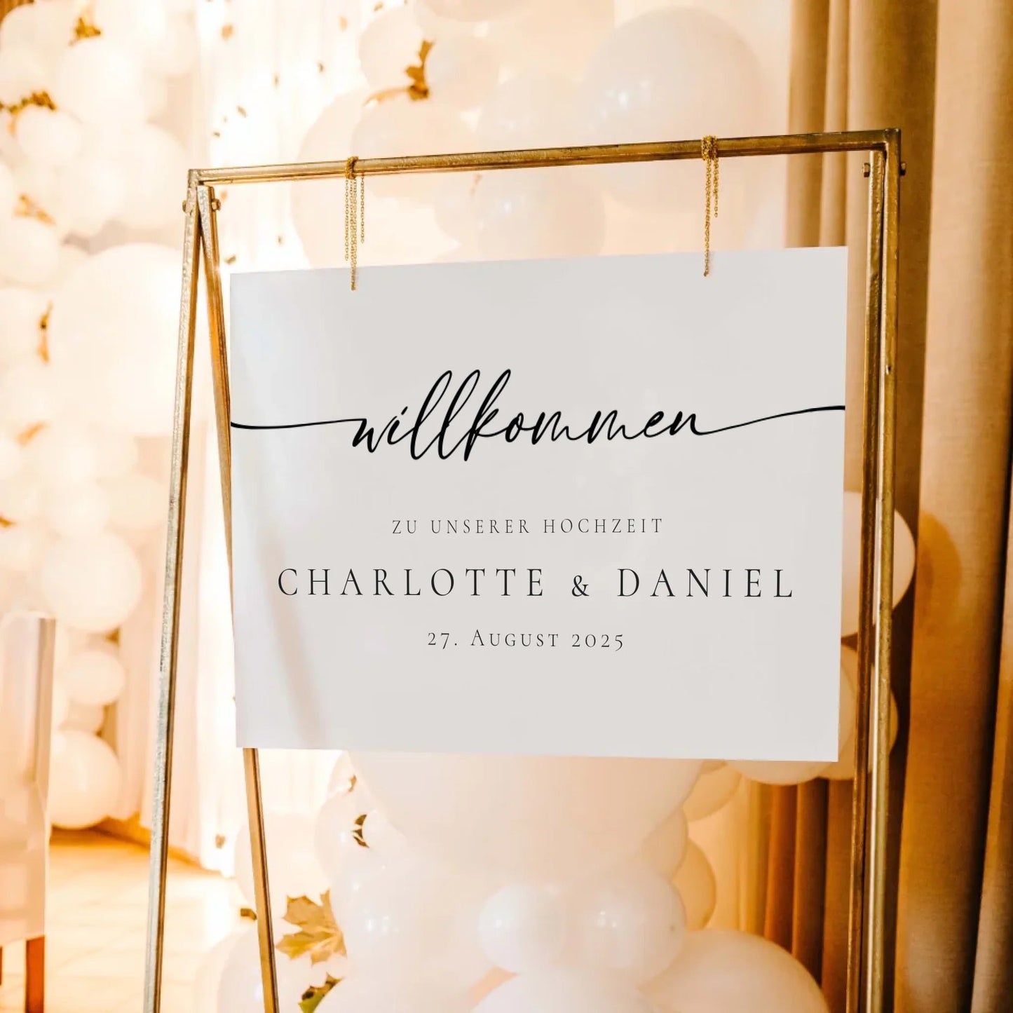 Hochzeitsschild - "Charlotte" - LeinwandGlück