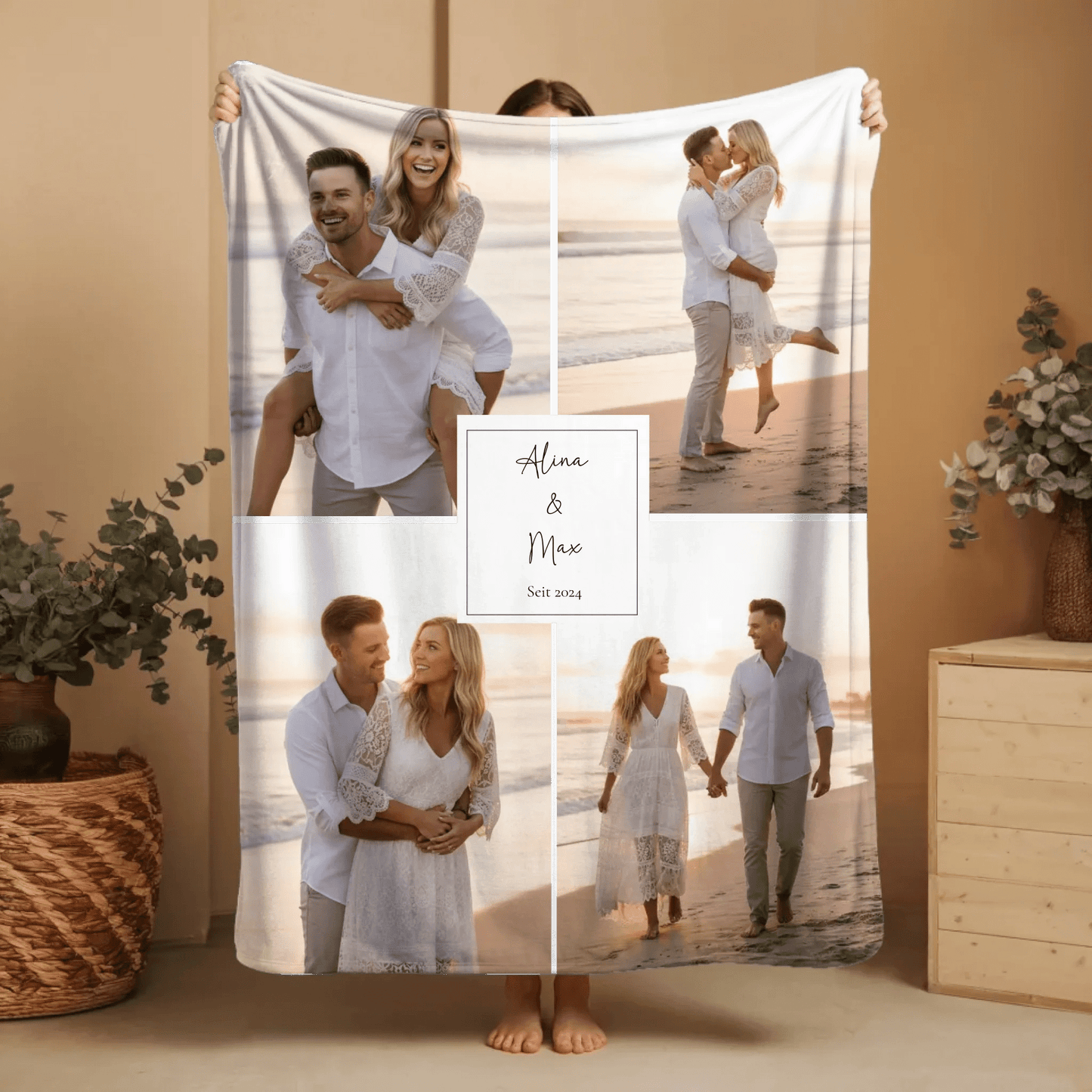 Personalisierte Decke - "Collage No2" - LeinwandGlück