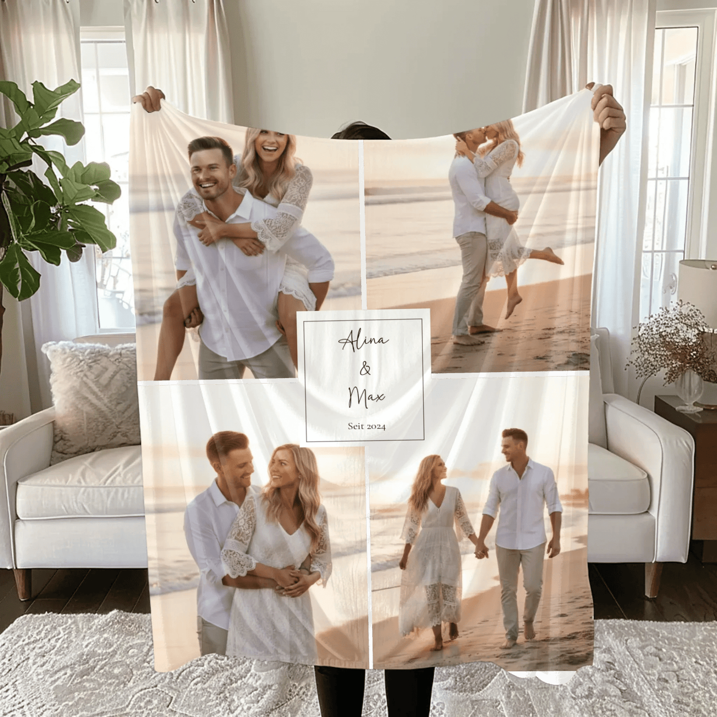 Personalisierte Decke - "Collage No2" - LeinwandGlück