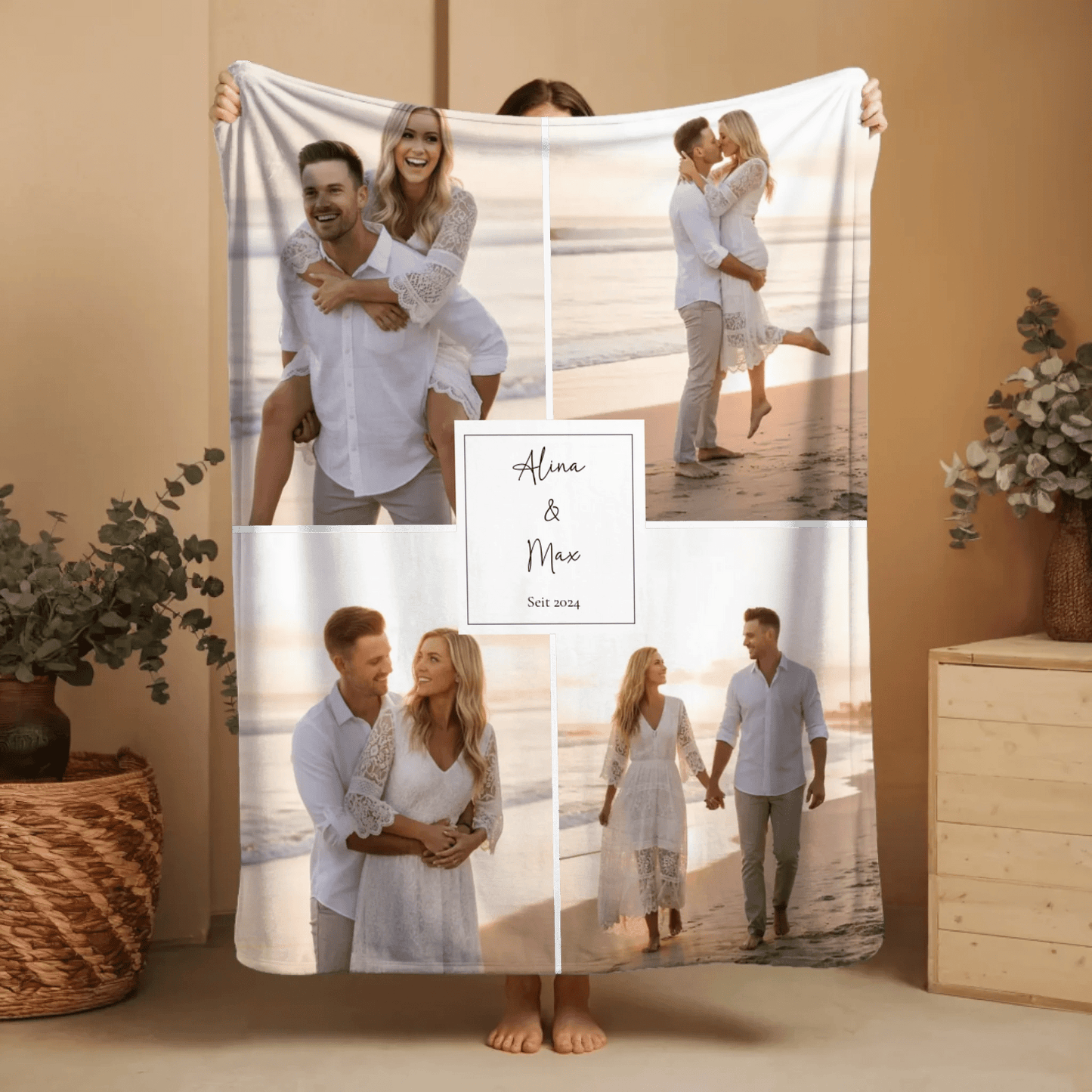 Personalisierte Decke - "Collage No2" - LeinwandGlück