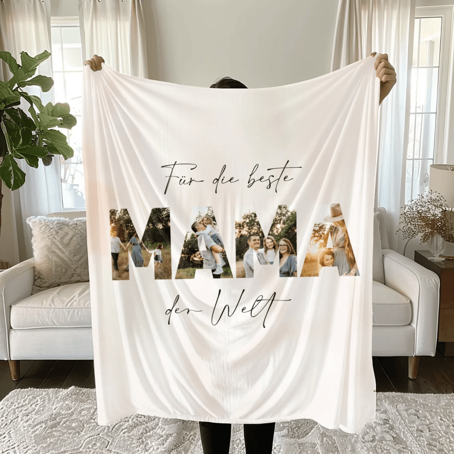 Personalisierte Decke - "Für die beste Mama der Welt | Foto" - LeinwandGlück