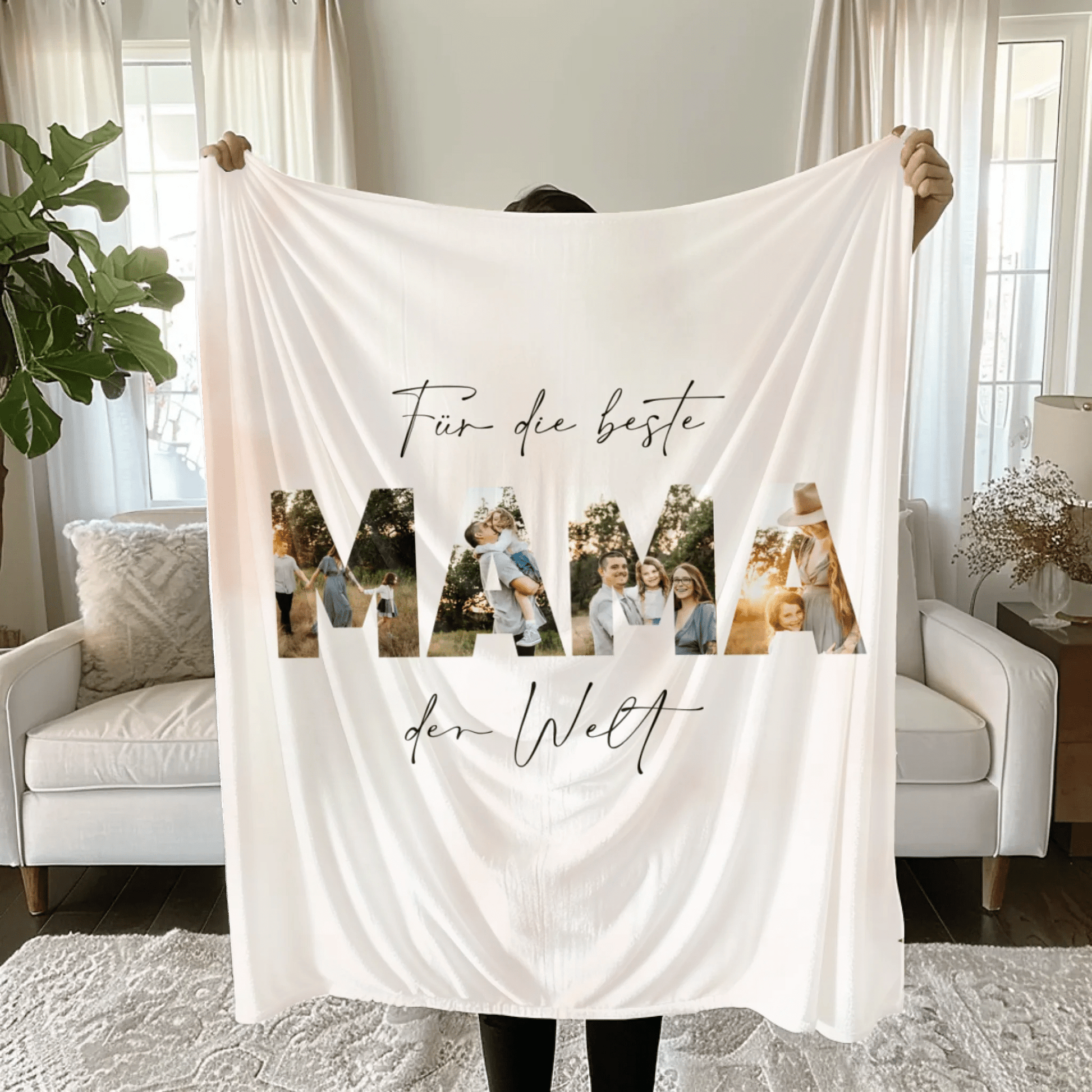 Personalisierte Decke - "Für die beste Mama der Welt | Foto" - LeinwandGlück