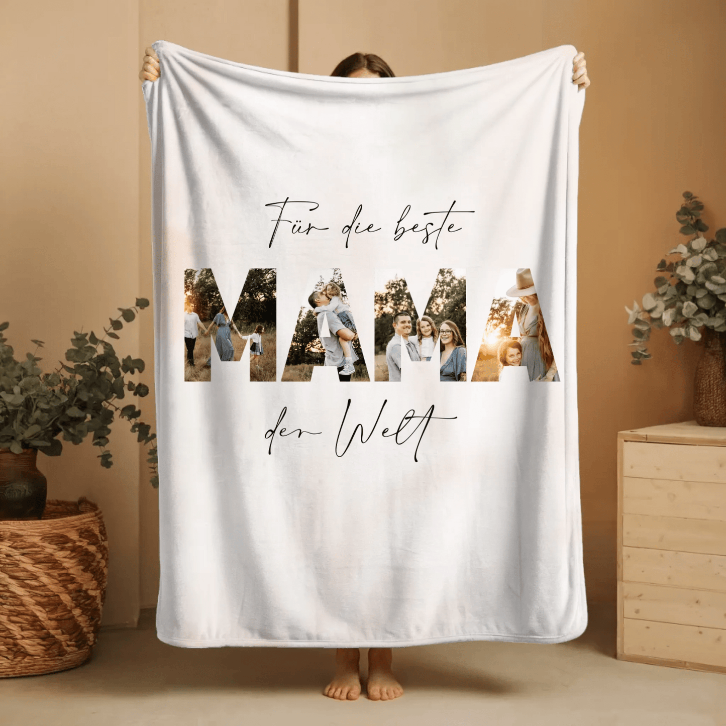 Personalisierte Decke - "Für die beste Mama der Welt | Foto" - LeinwandGlück