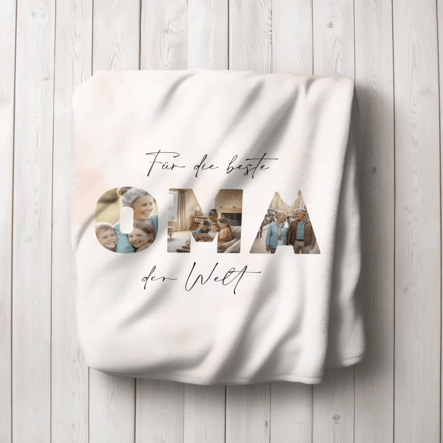 Personalisierte Decke - "Für die beste Mama Oma der Welt" | Foto - LeinwandGlück