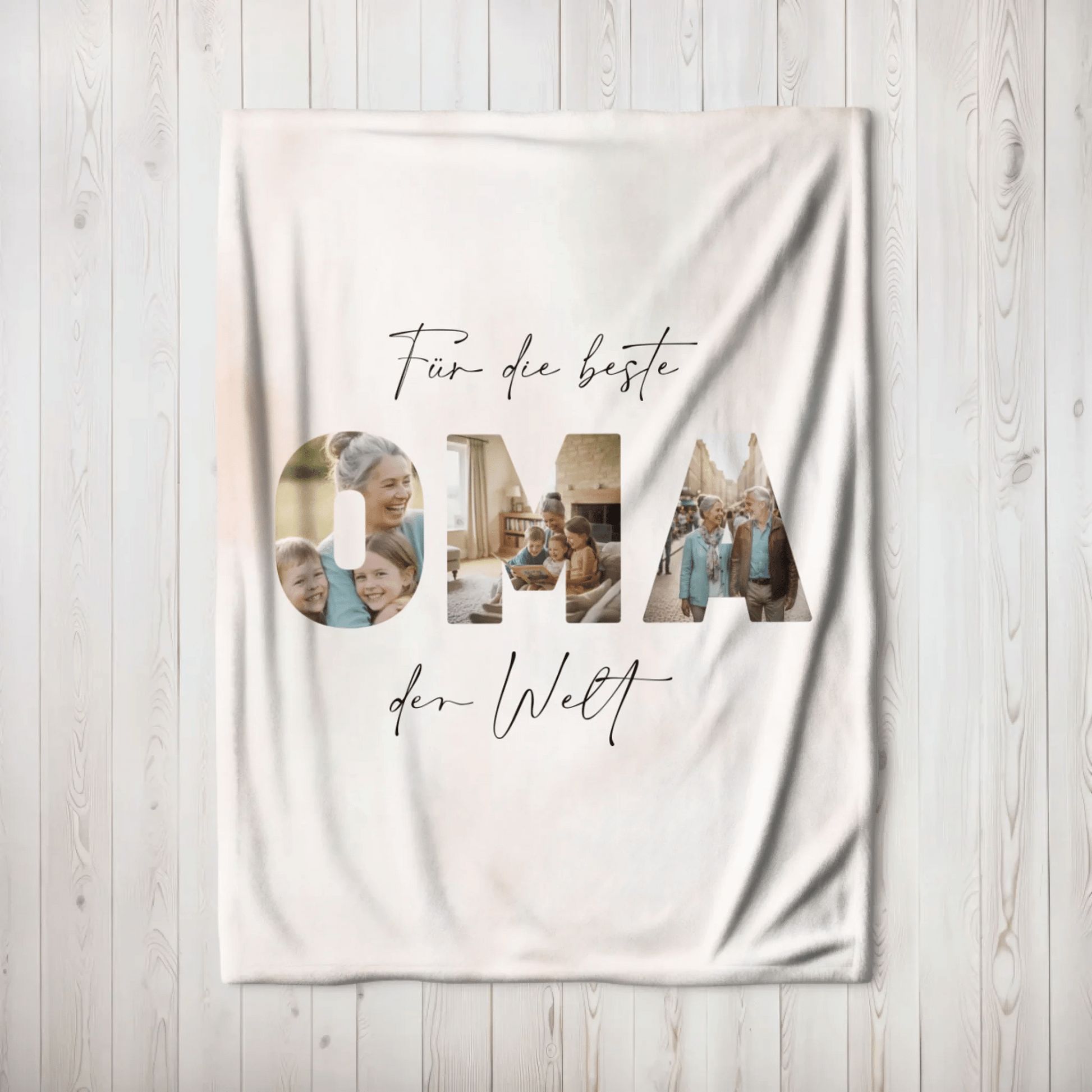 Personalisierte Decke - "Für die beste Mama Oma der Welt" | Foto - LeinwandGlück