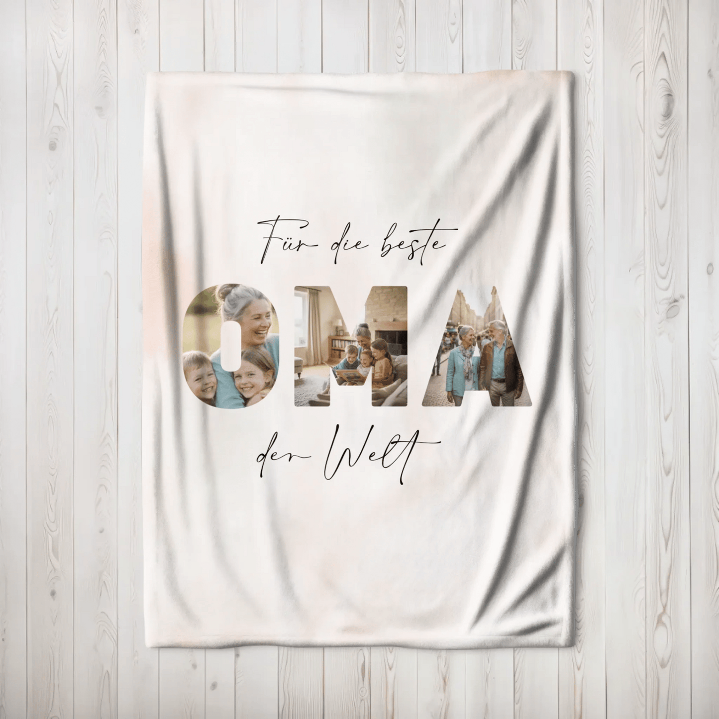 Personalisierte Decke - "Für die beste Mama Oma der Welt" | Foto - LeinwandGlück