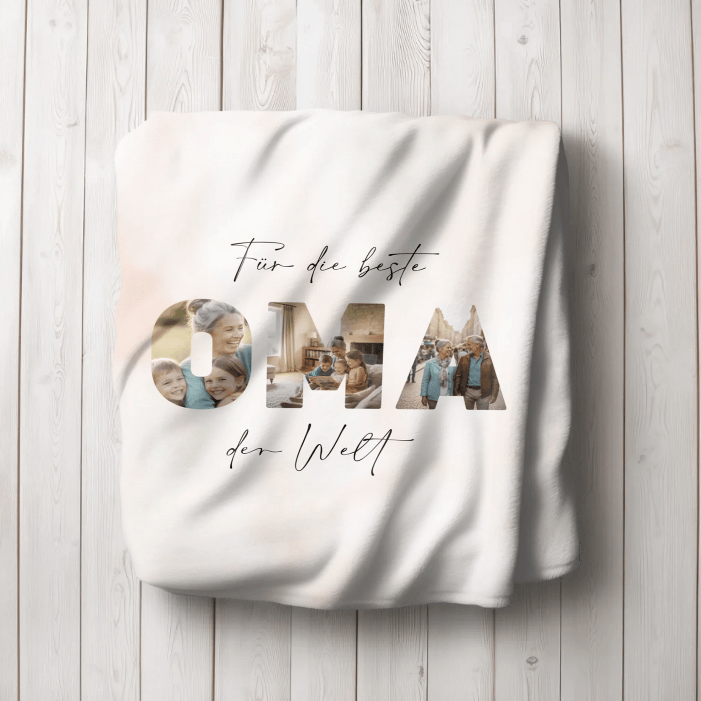 Personalisierte Decke - "Für die beste Mama Oma der Welt" | Foto - LeinwandGlück