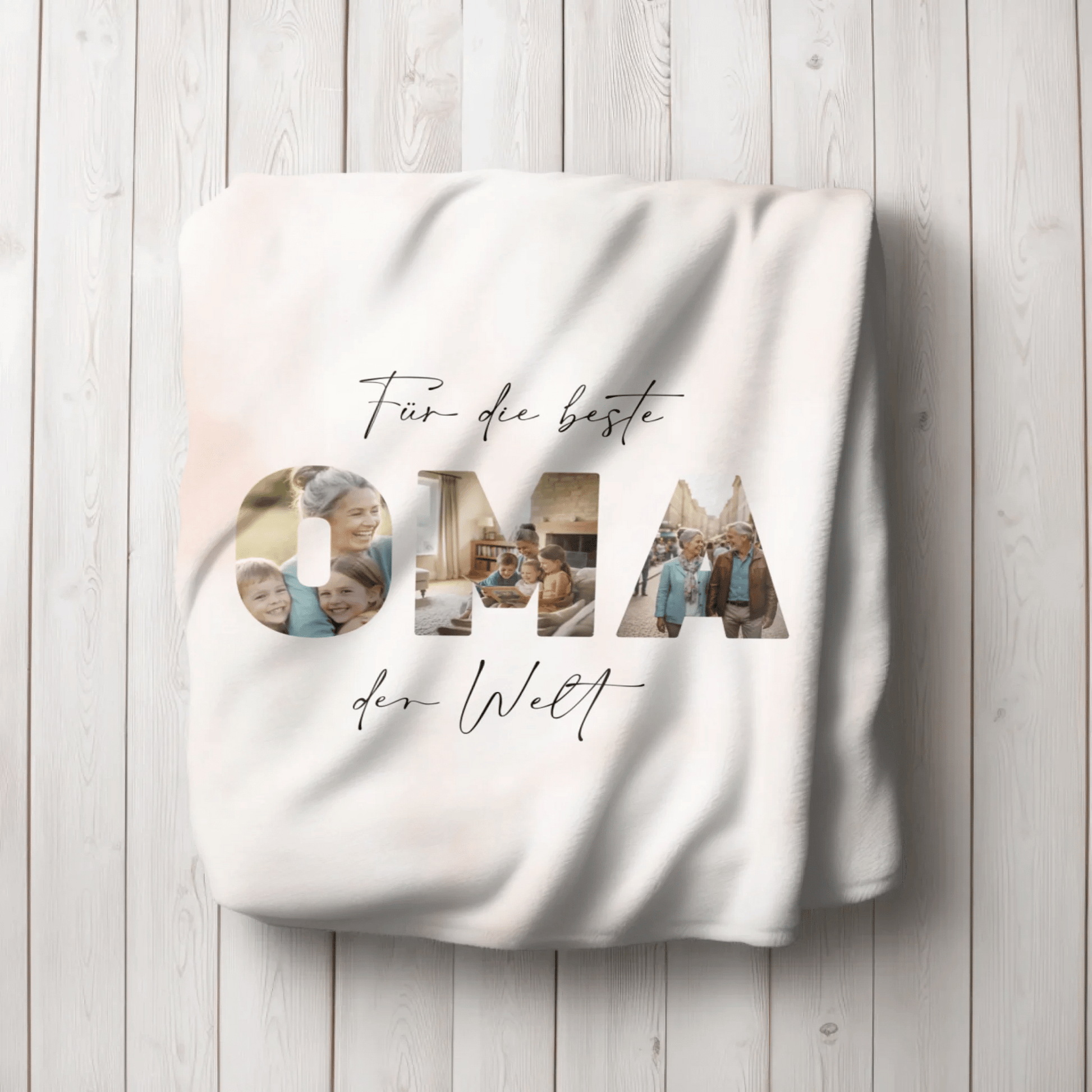 Personalisierte Decke - "Für die beste Mama Oma der Welt" | Foto - LeinwandGlück