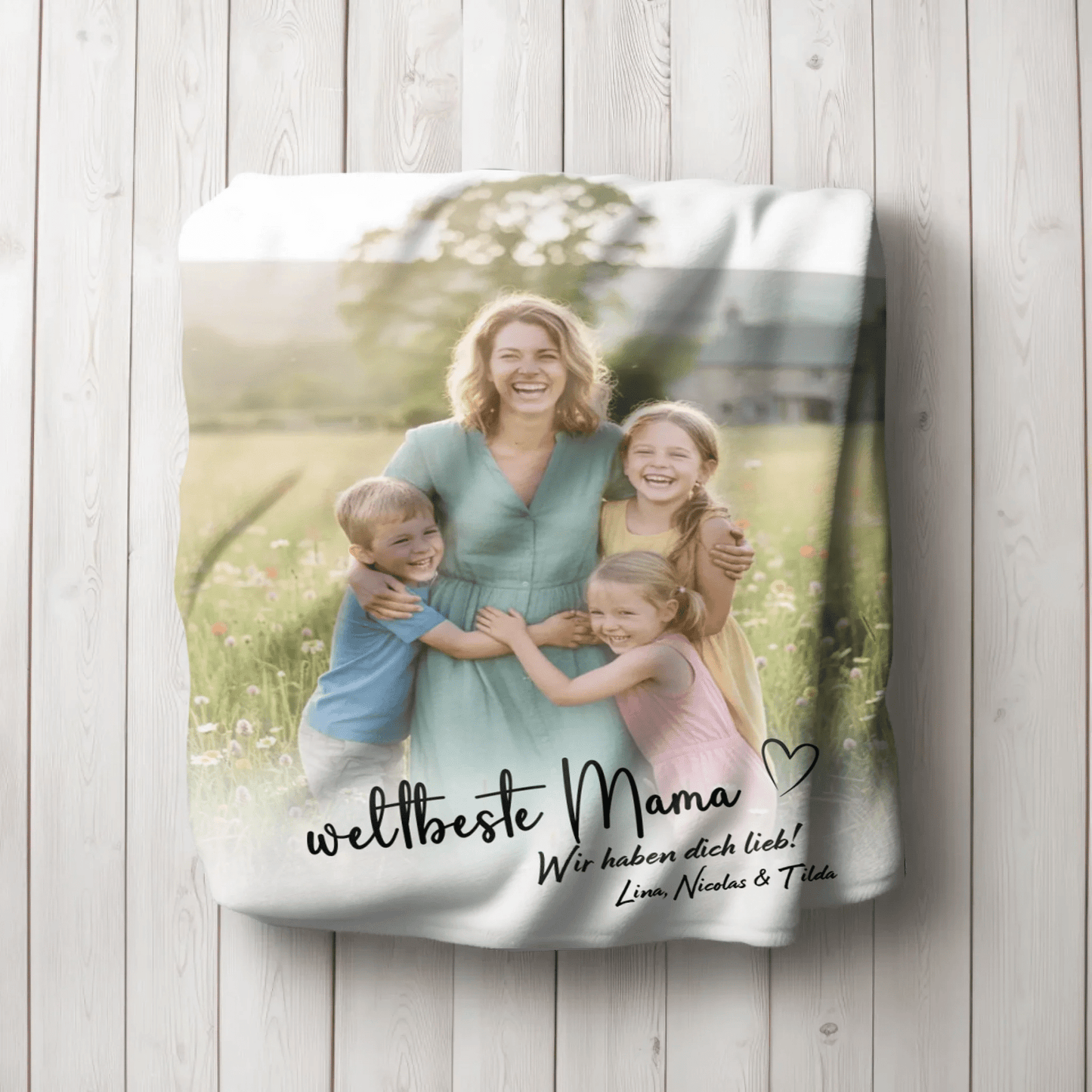 Personalisierte Decke - "weltbeste Mama mit Foto" - LeinwandGlück