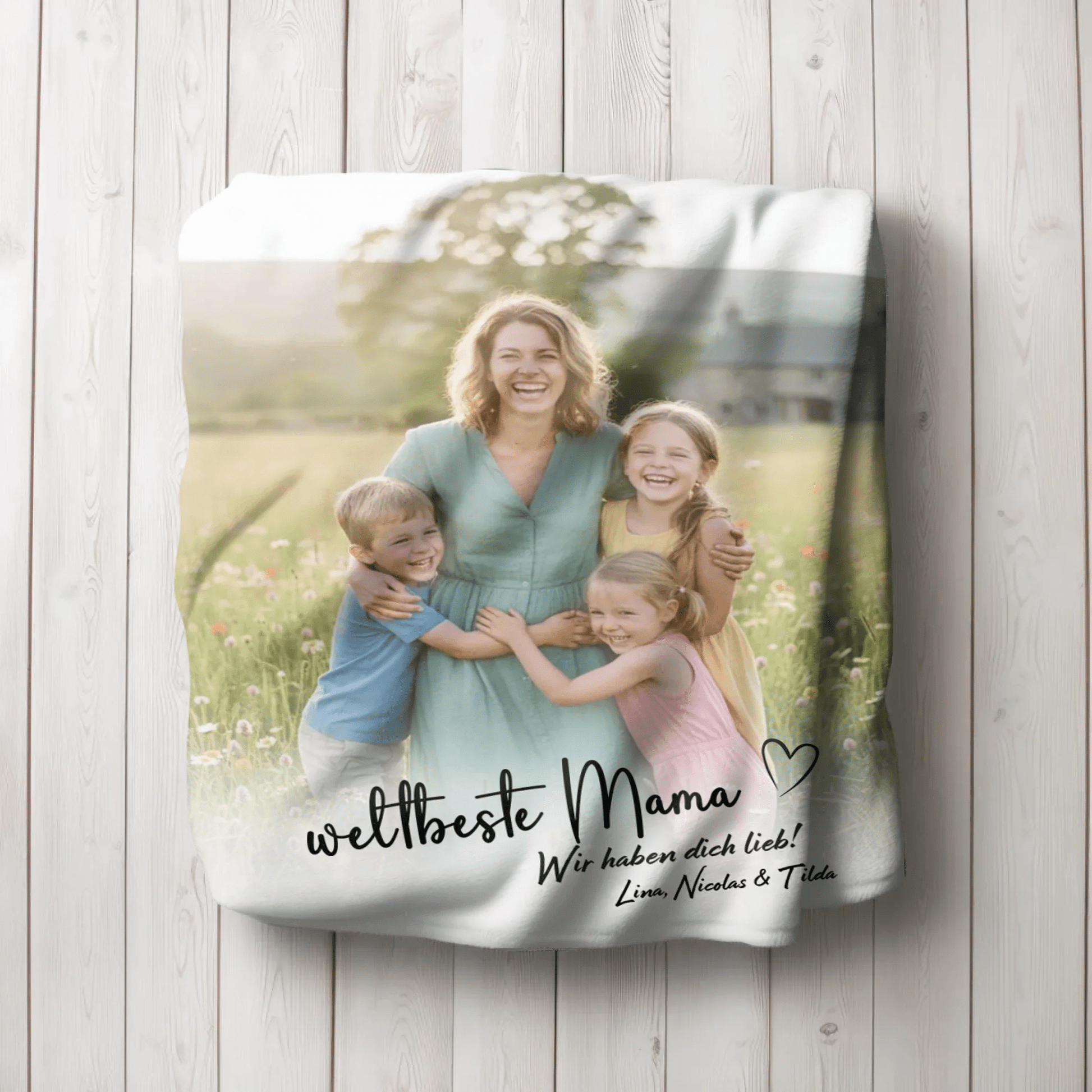 Personalisierte Decke - "weltbeste Mama mit Foto" - LeinwandGlück
