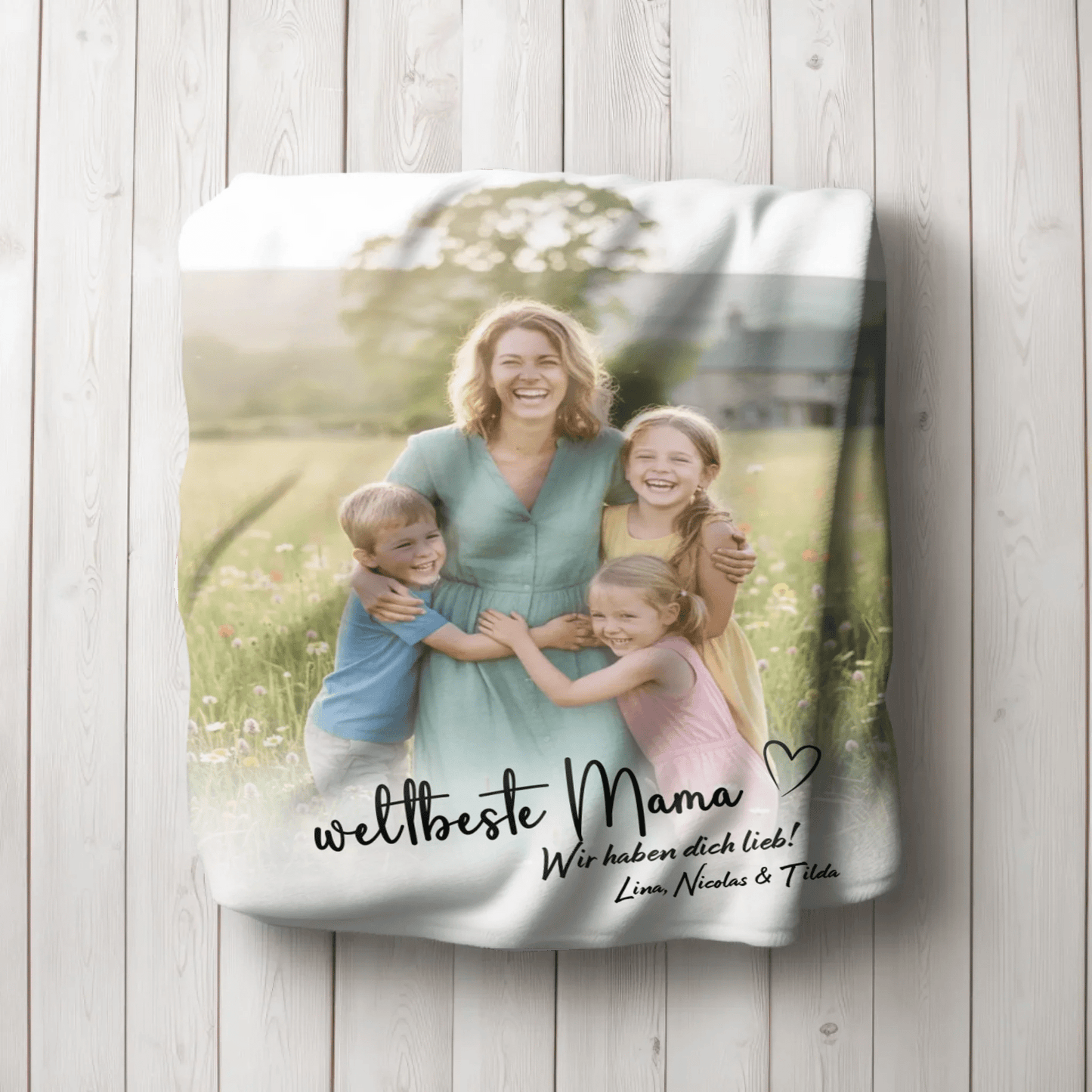 Personalisierte Decke - "weltbeste Mama mit Foto" - LeinwandGlück