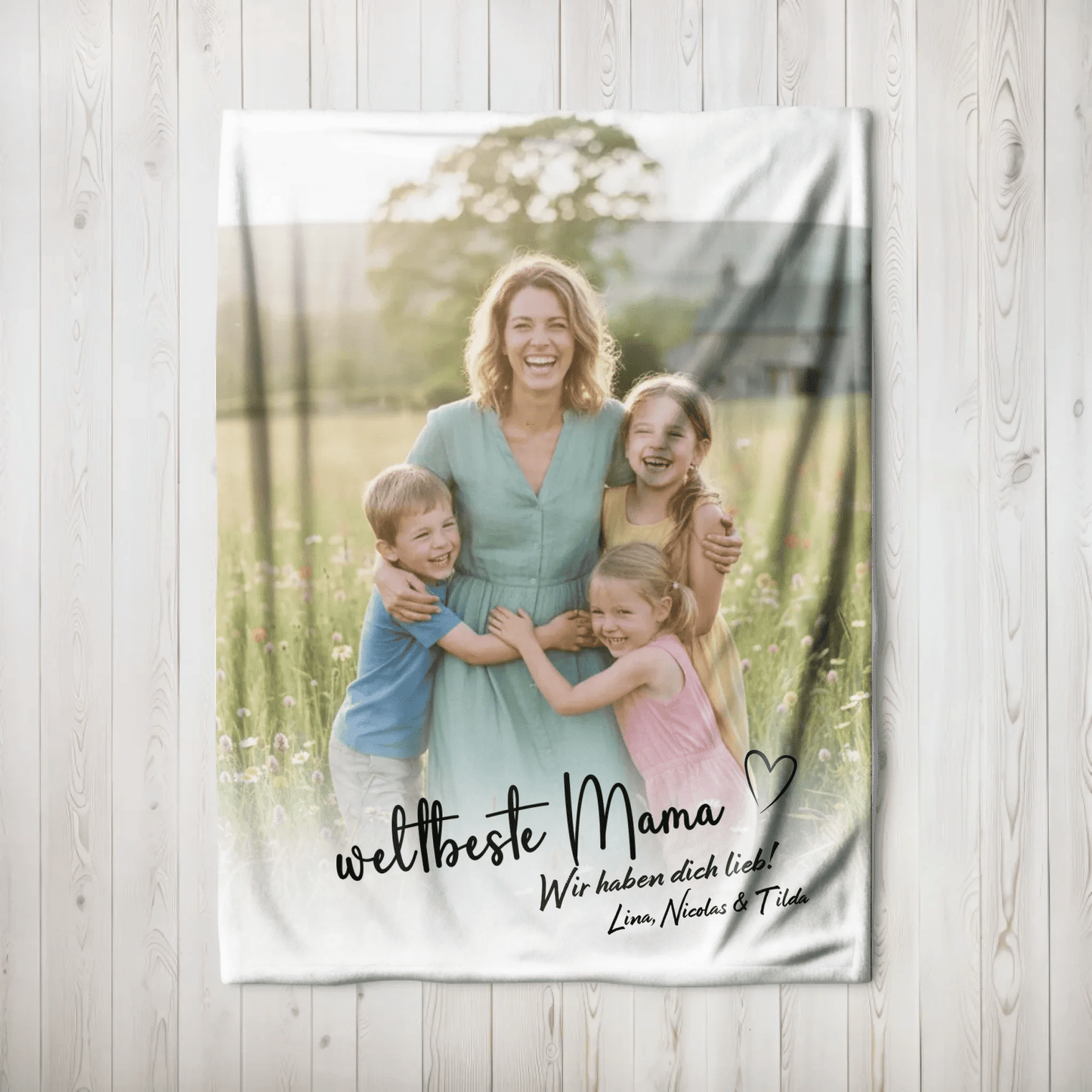 Personalisierte Decke - "weltbeste Mama mit Foto" - LeinwandGlück