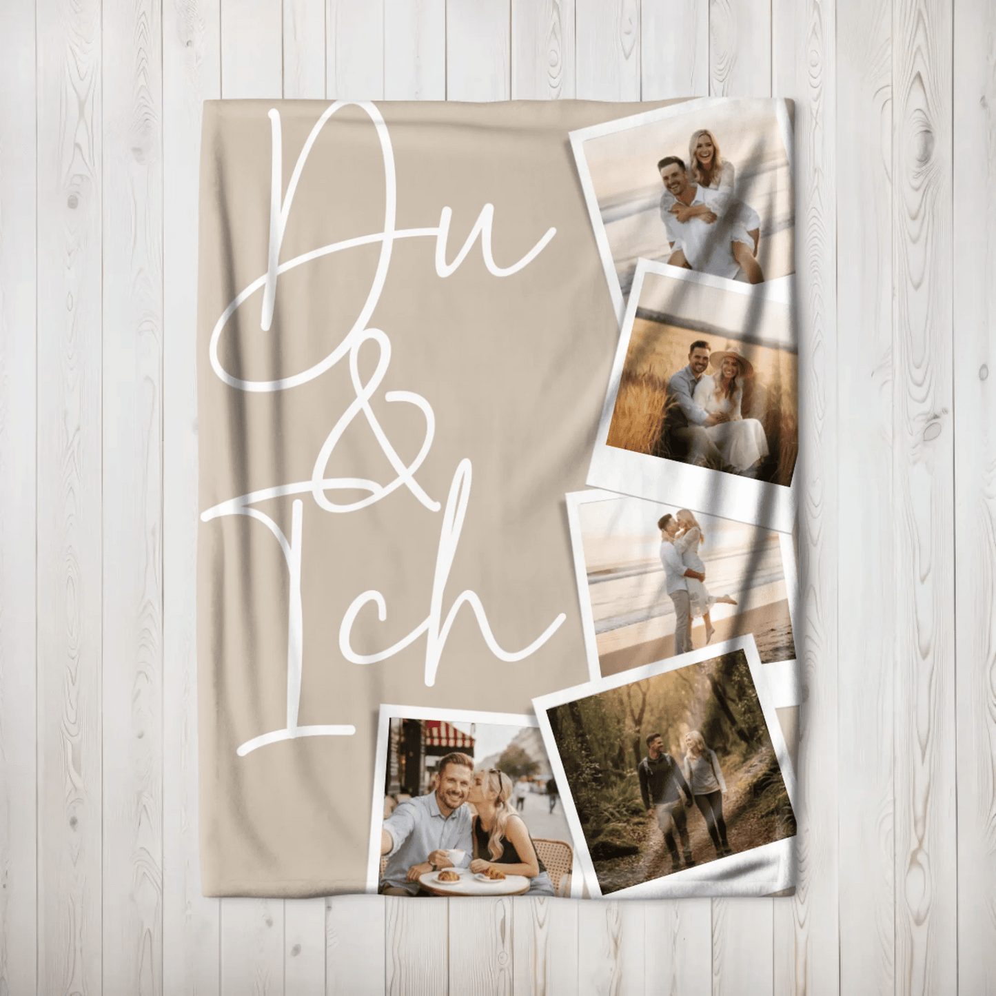 Personalisierte Fotodecke - "Du & Ich Polaroids" - LeinwandGlück