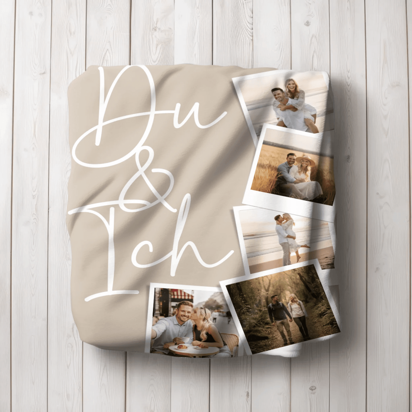 Personalisierte Fotodecke - "Du & Ich Polaroids" - LeinwandGlück