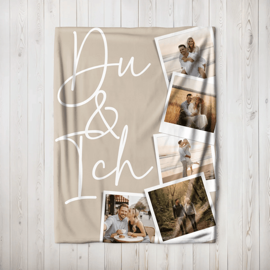 Personalisierte Fotodecke - "Du & Ich Polaroids" - LeinwandGlück