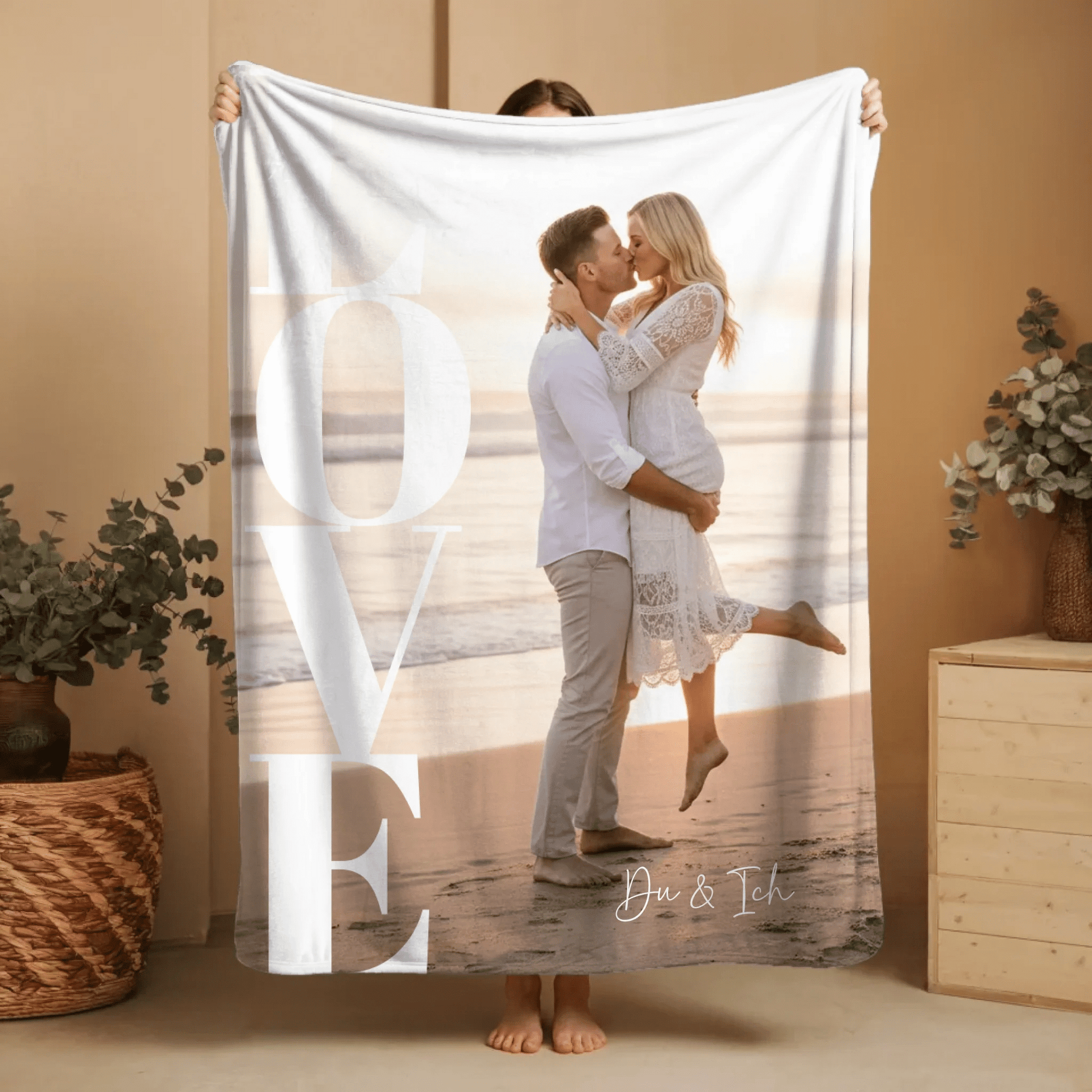 Personalisierte Fotodecke - "Love" - LeinwandGlück