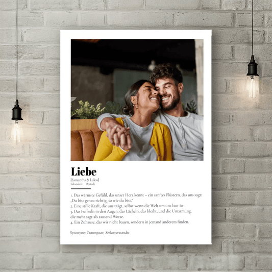 Personalisierte Leinwand - "Definition Liebe" - LeinwandGlück