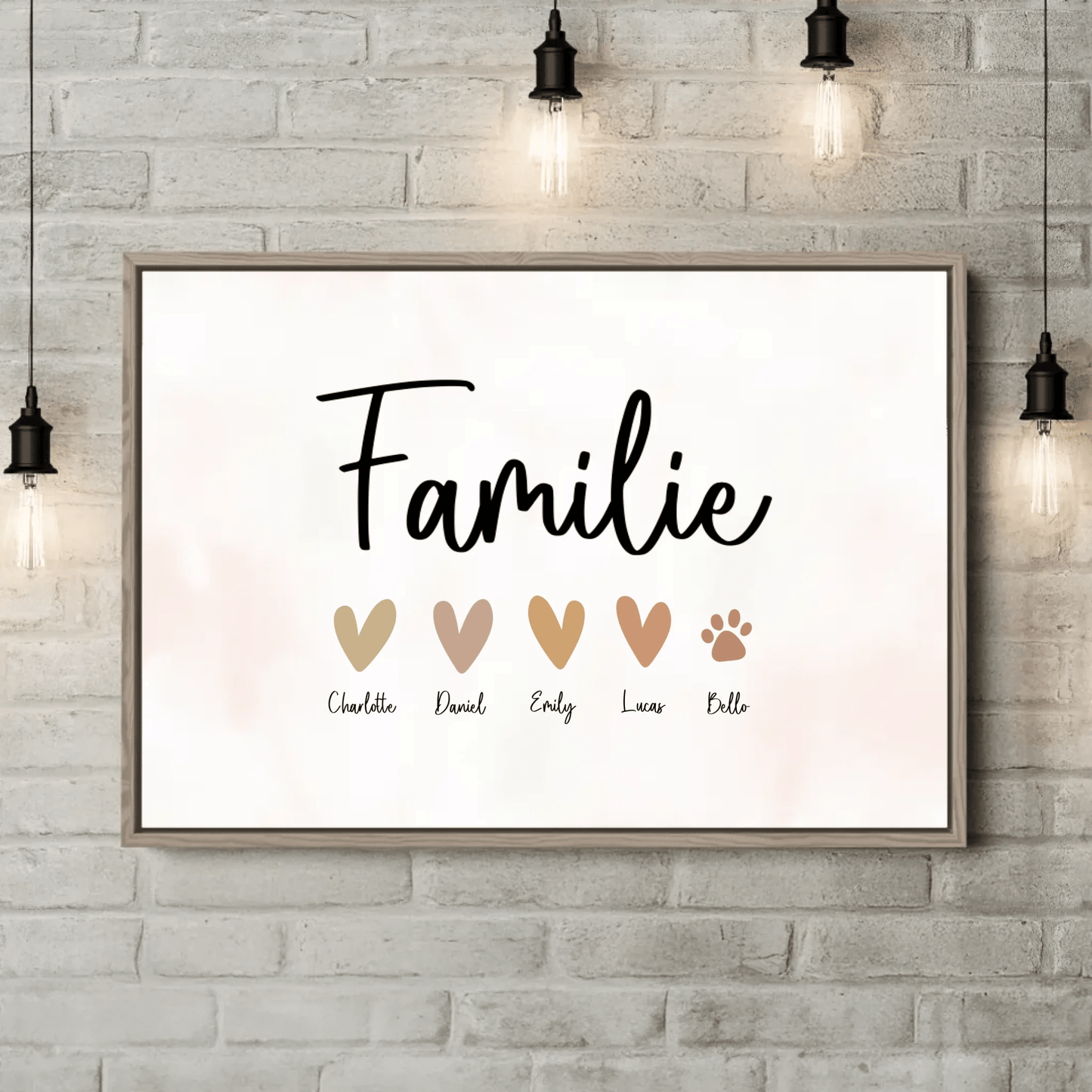 Personalisierte Leinwand - "Familienherzen" - LeinwandGlück