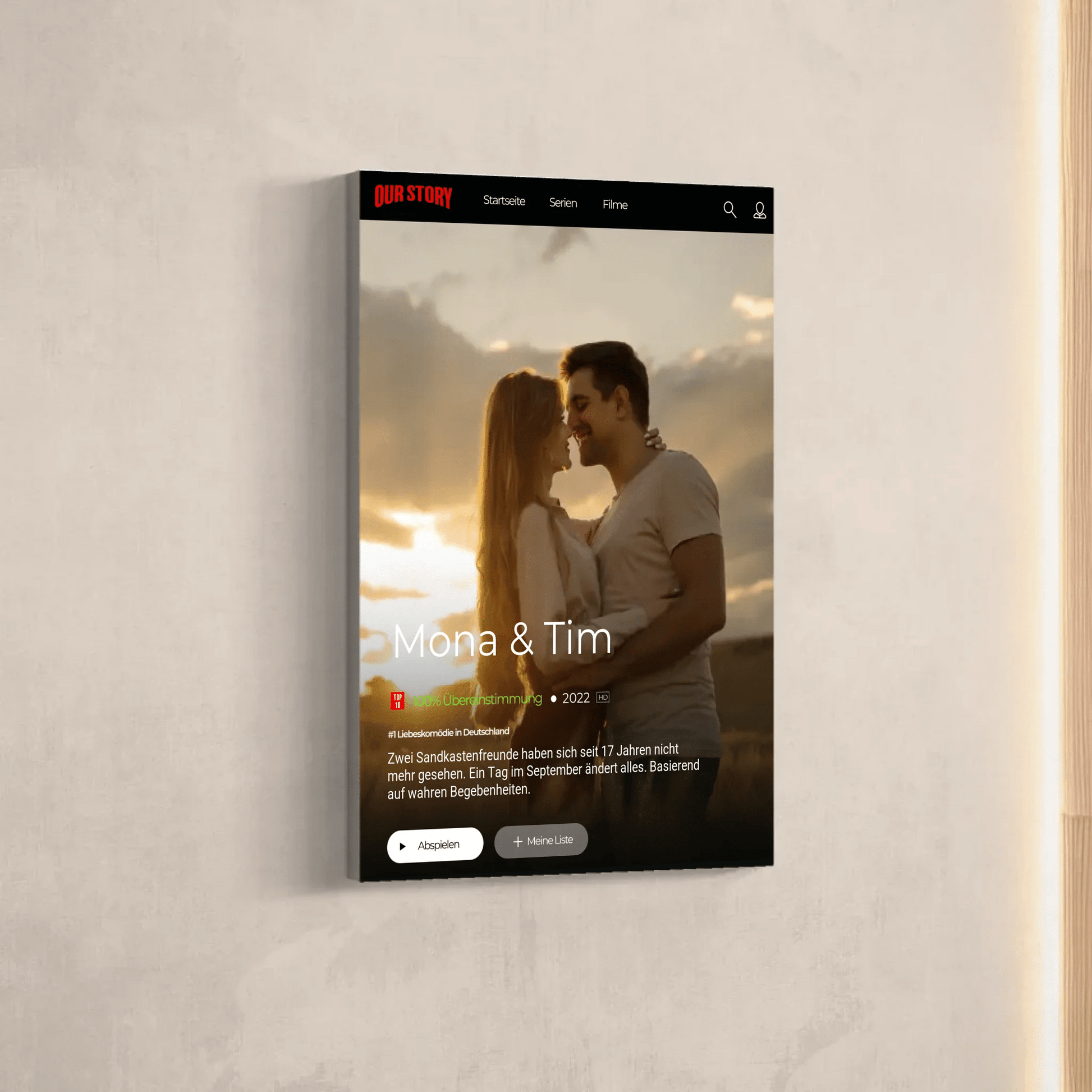 Personalisierte Leinwand - "Filmposter Our Love" - LeinwandGlück