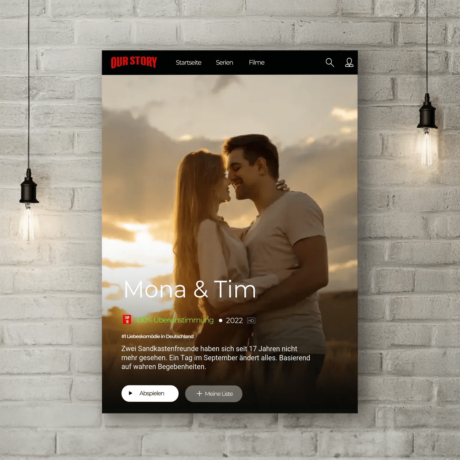 Personalisierte Leinwand - "Filmposter Our Love" - LeinwandGlück