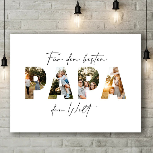 Personalisierte Leinwand - "Für den besten Papa | Foto" - LeinwandGlück