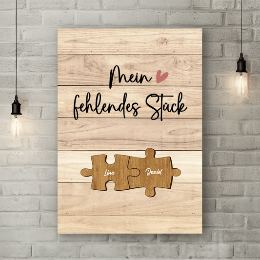 Personalisierte Leinwand - "Mein fehlendes Stück" - LeinwandGlück