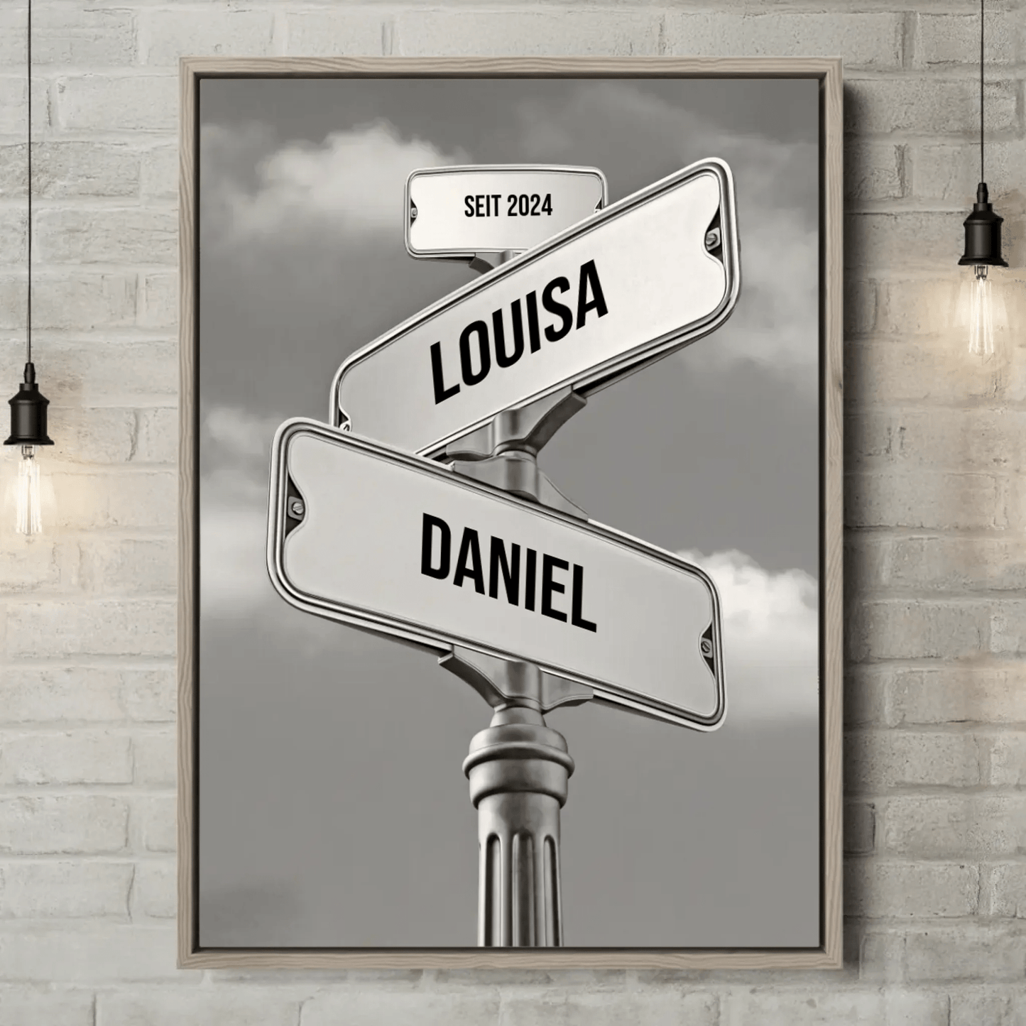 Personalisierte Leinwand - "Straßenkreuzung Paar" - LeinwandGlück