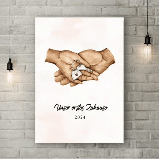 Personalisierte Leinwand - "Unser erstes Zuhause" - LeinwandGlück