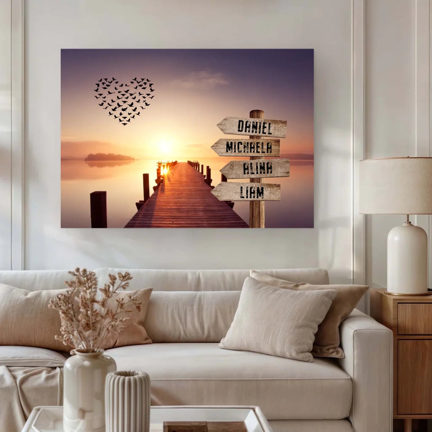 Personalisierte Leinwand - "Wegweiser Steg" - LeinwandGlück