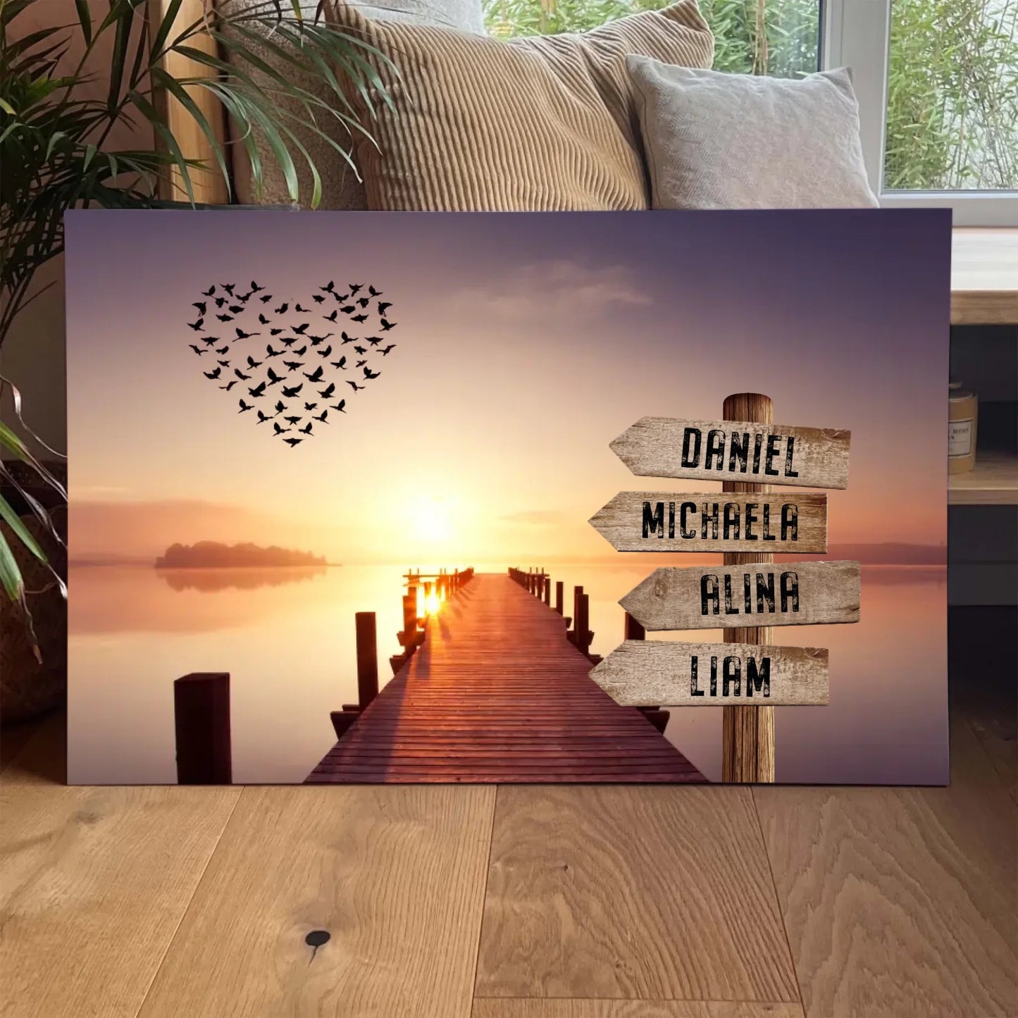 Personalisierte Leinwand - "Wegweiser Steg" - LeinwandGlück