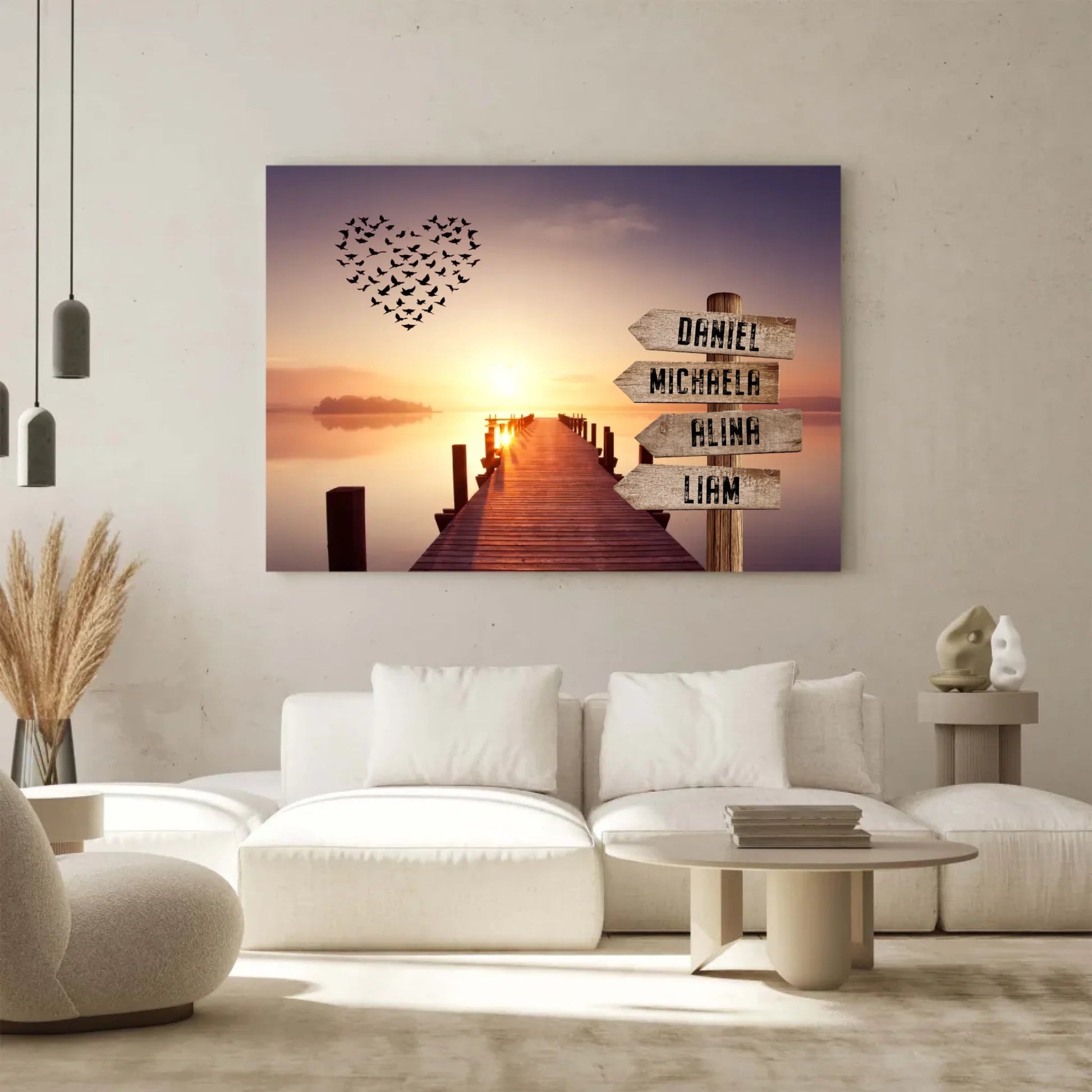 Personalisierte Leinwand - "Wegweiser Steg" - LeinwandGlück