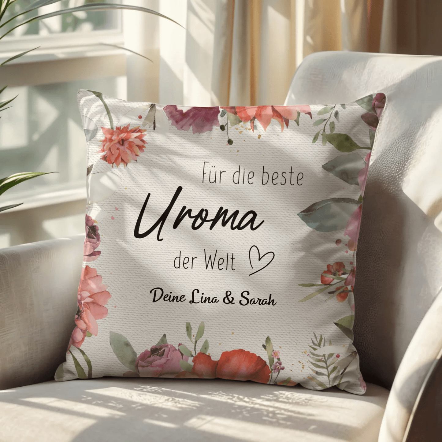 Personalisiertes Kissen - "Uroma" - LeinwandGlück