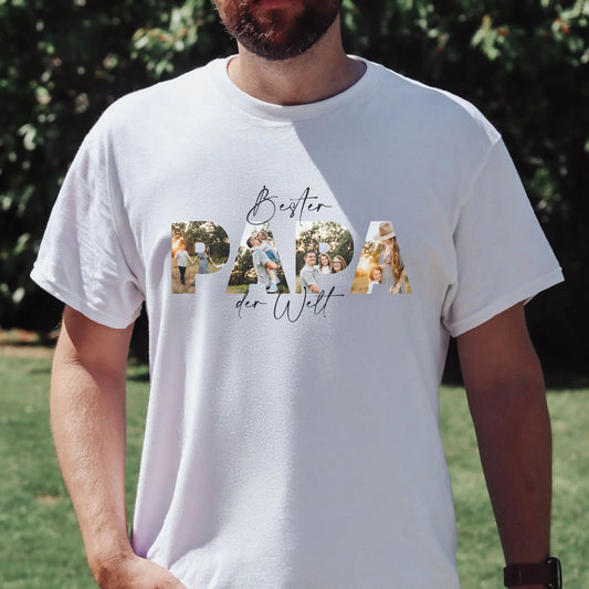 Personalisiertes T-Shirt - "Bester Papa | Foto" - LeinwandGlück