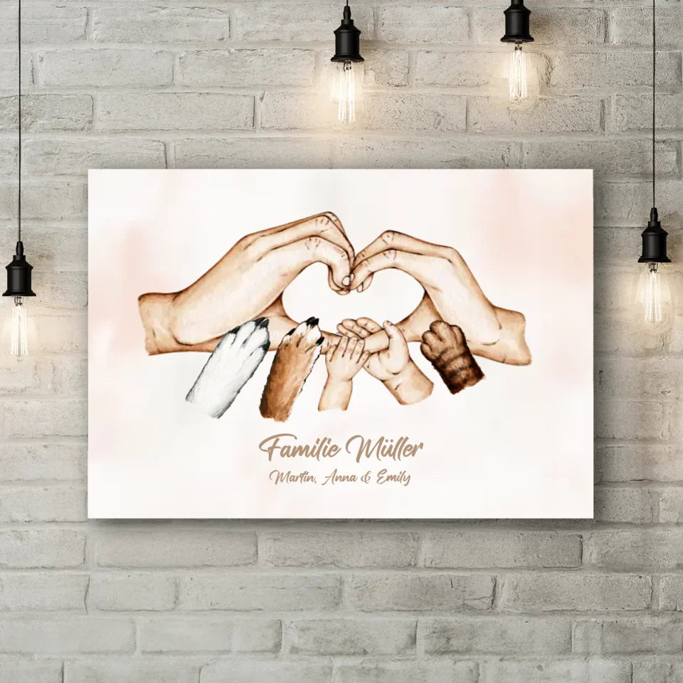 Personalized Canvas Family Hands