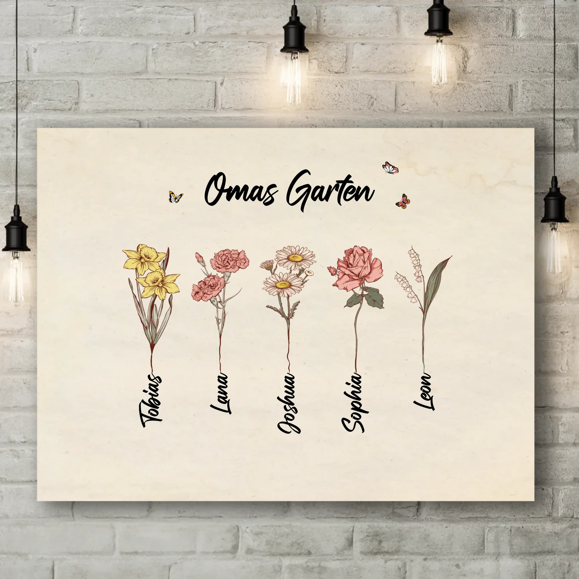 Brick Wall Canvas Light Bulbs TRANSPARENT close