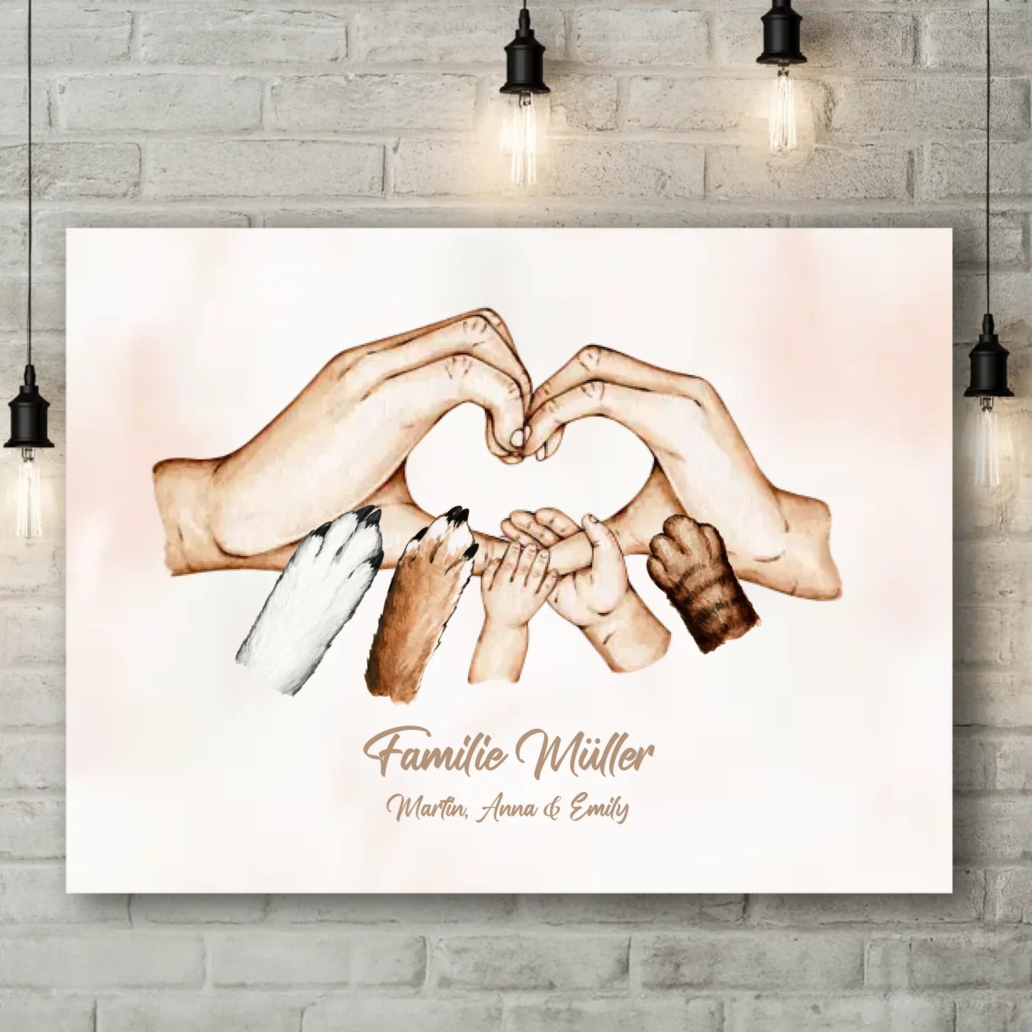 Brick Wall Canvas Light Bulbs TRANSPARENT close