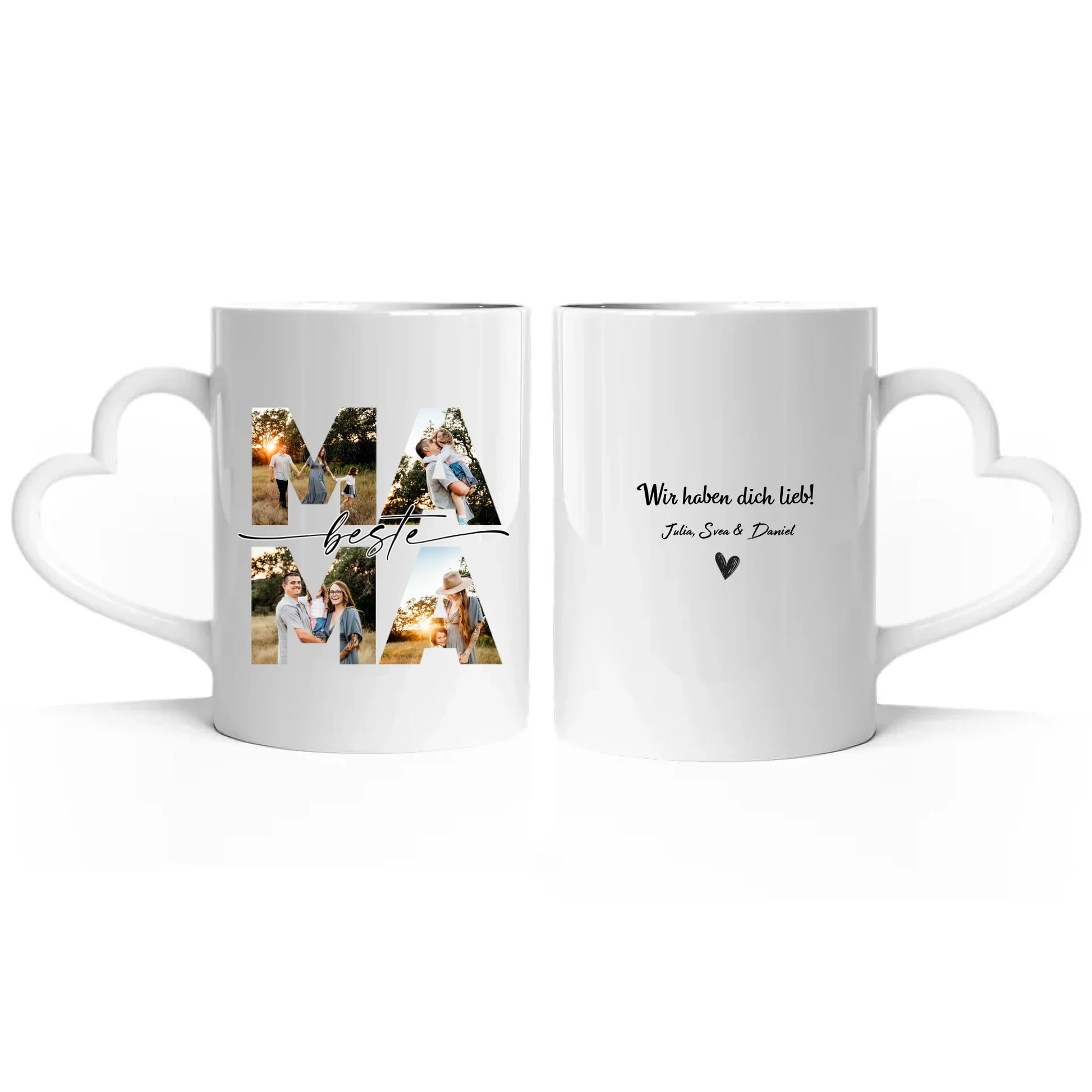 Herztasse 2 Zusammen Weißer Hintergrund