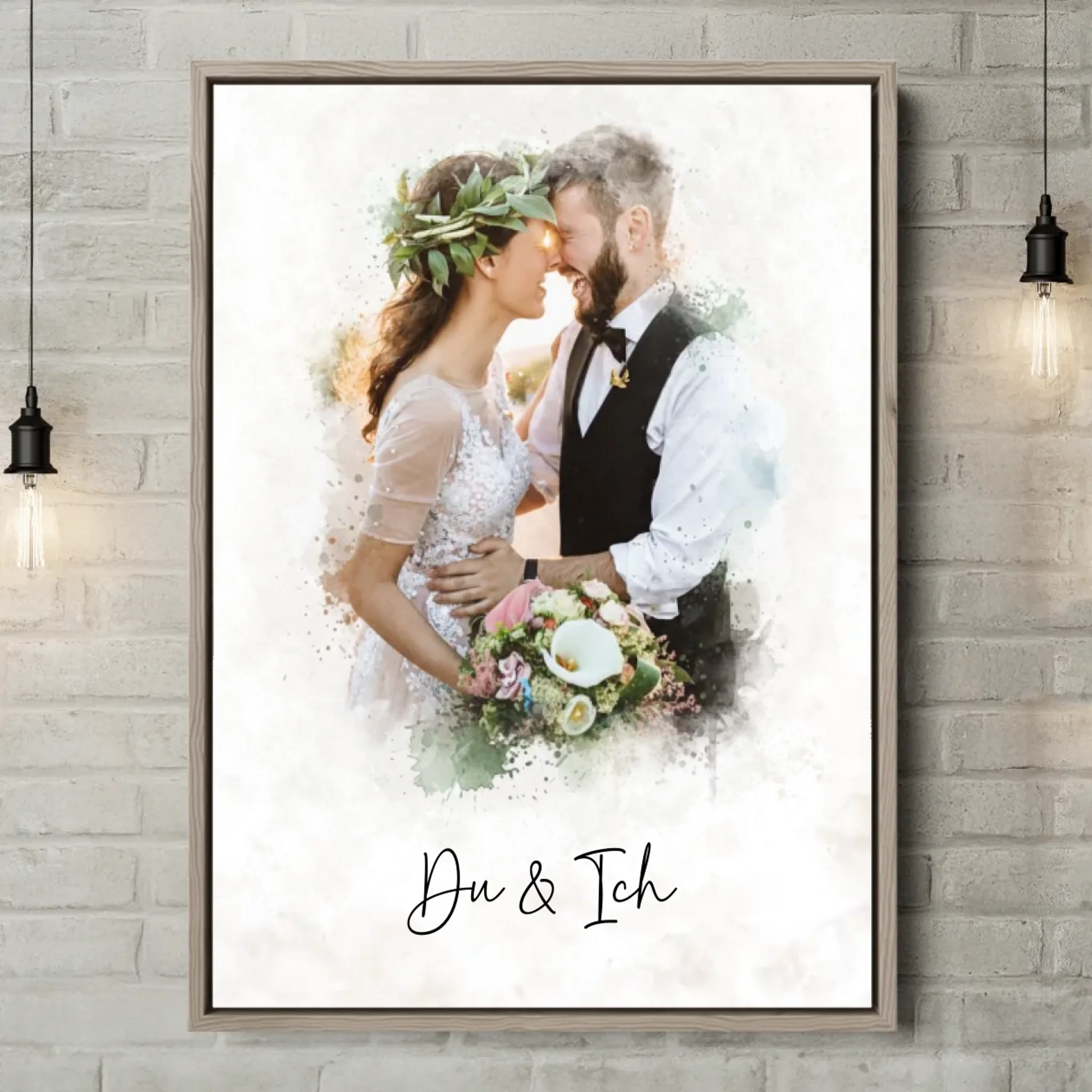 Gerahmt Eichenoptik Vertikal Transparent