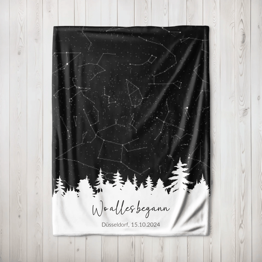 Personalisierte Decke - "Sternenkarte" - LeinwandGlück