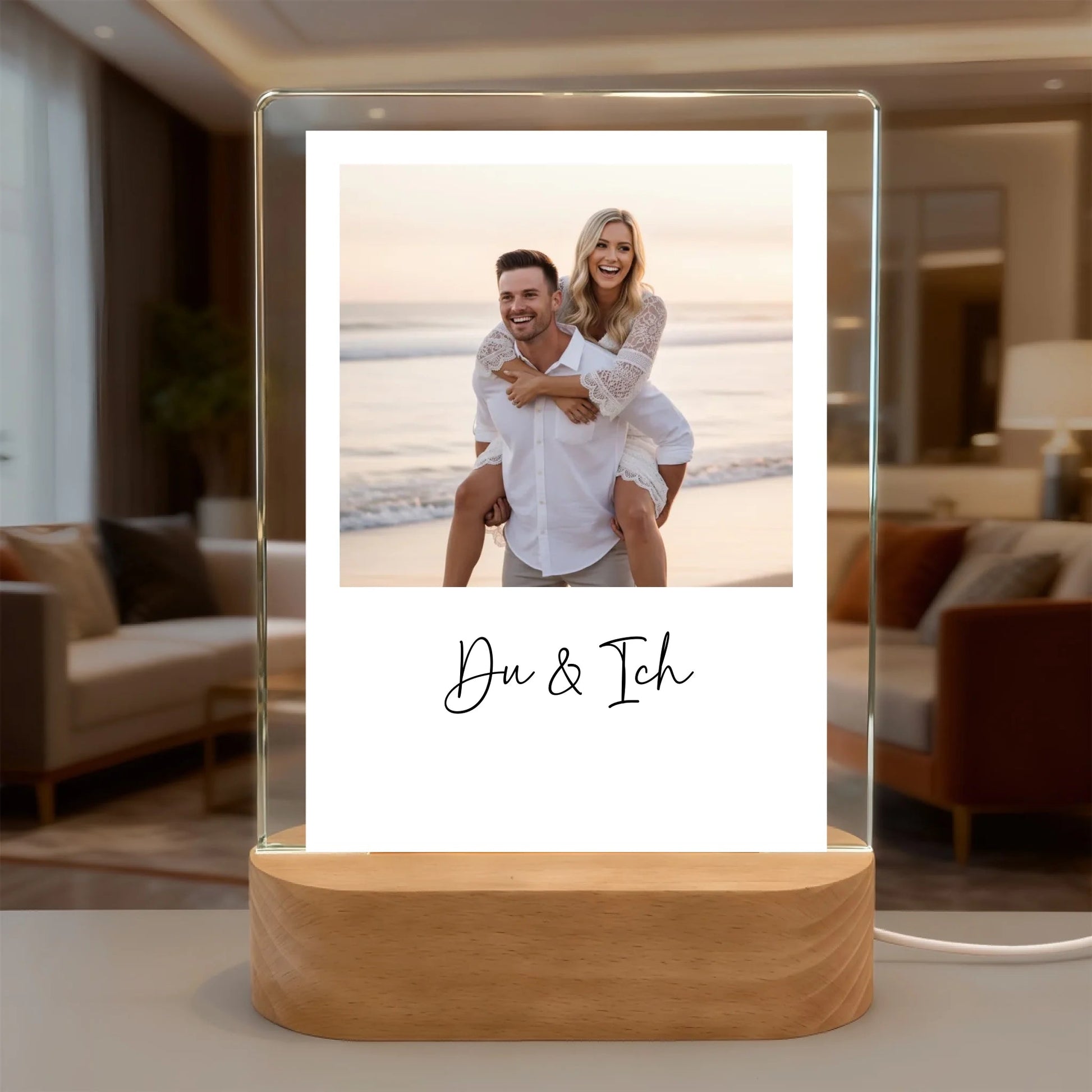 Acryl Licht "Du & Ich" Polaroid - LeinwandGlück