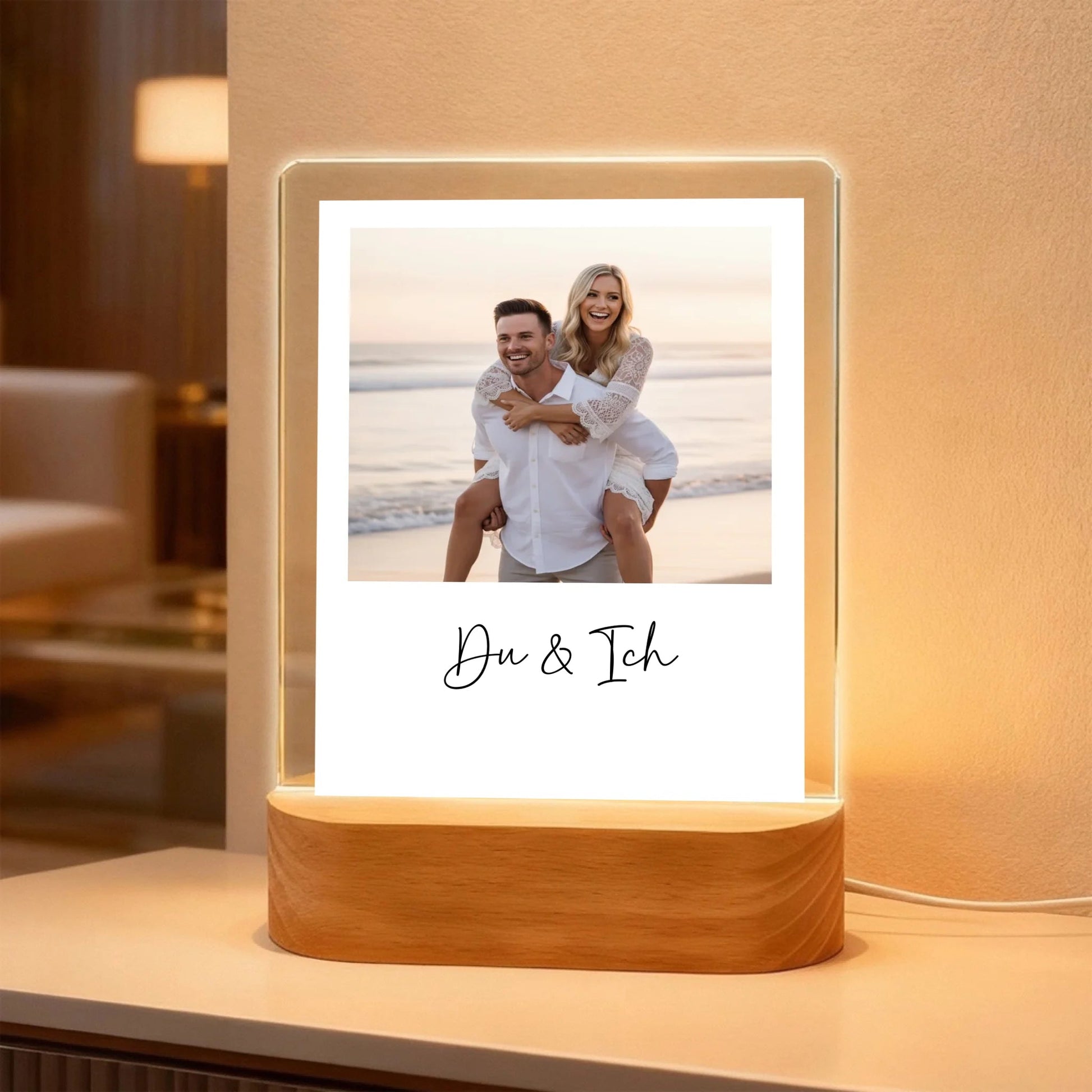 Acryl Licht "Du & Ich" Polaroid - LeinwandGlück