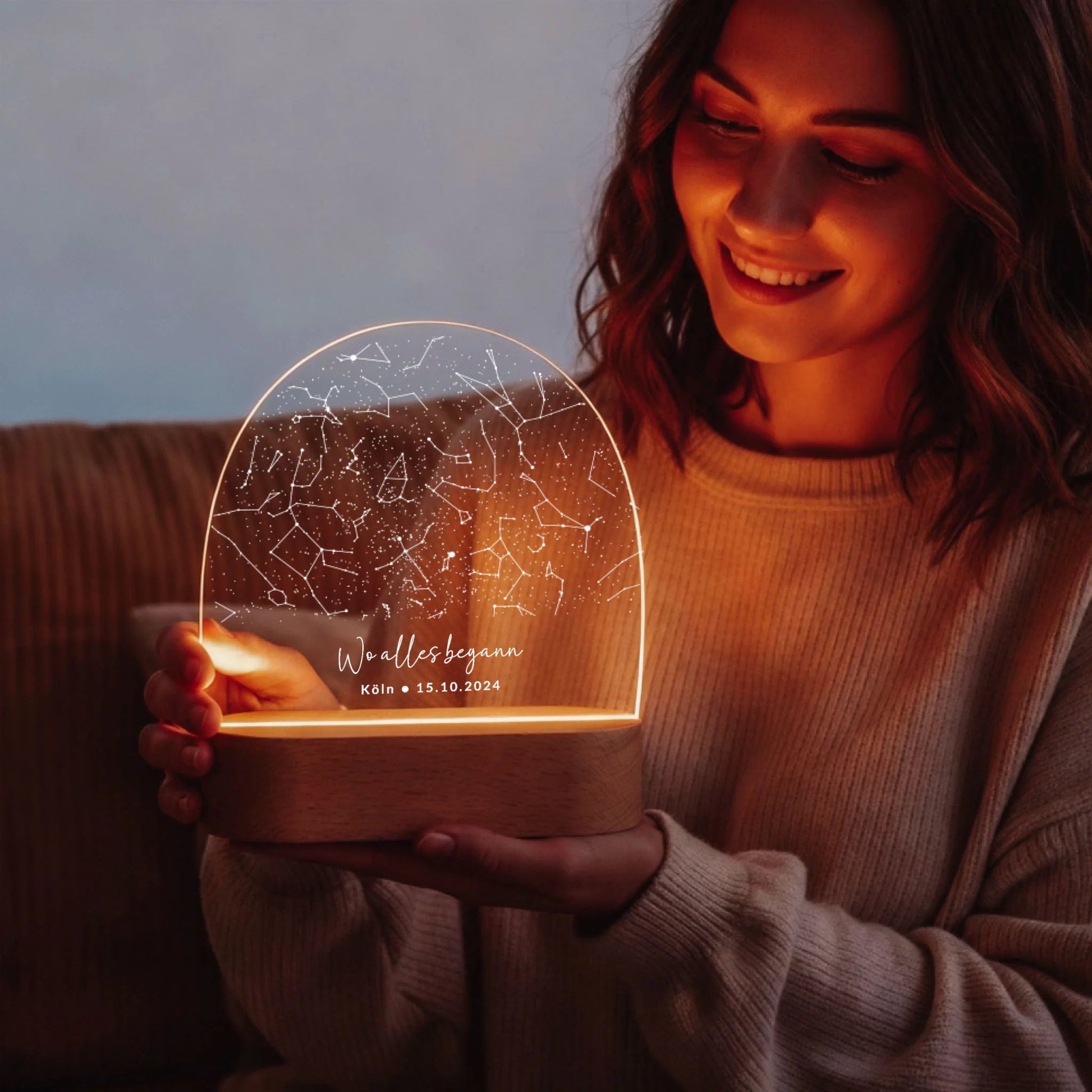 Acryl Licht personalisiert | Romantische Geschenkidee - LeinwandGlück