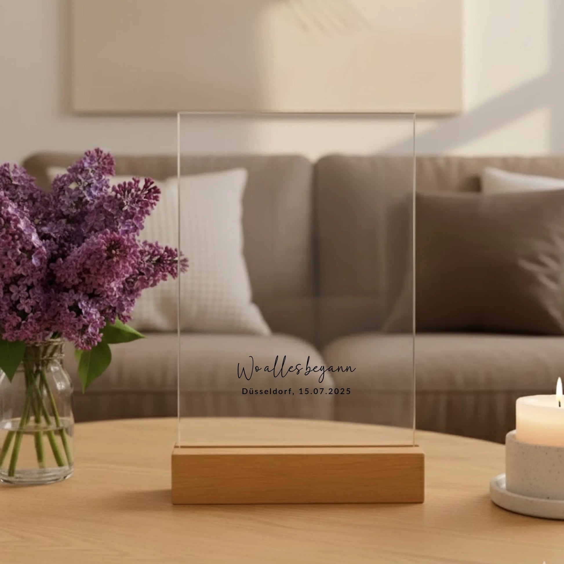 Acryl Tischaufsteller "Wo alles begann" - LeinwandGlück