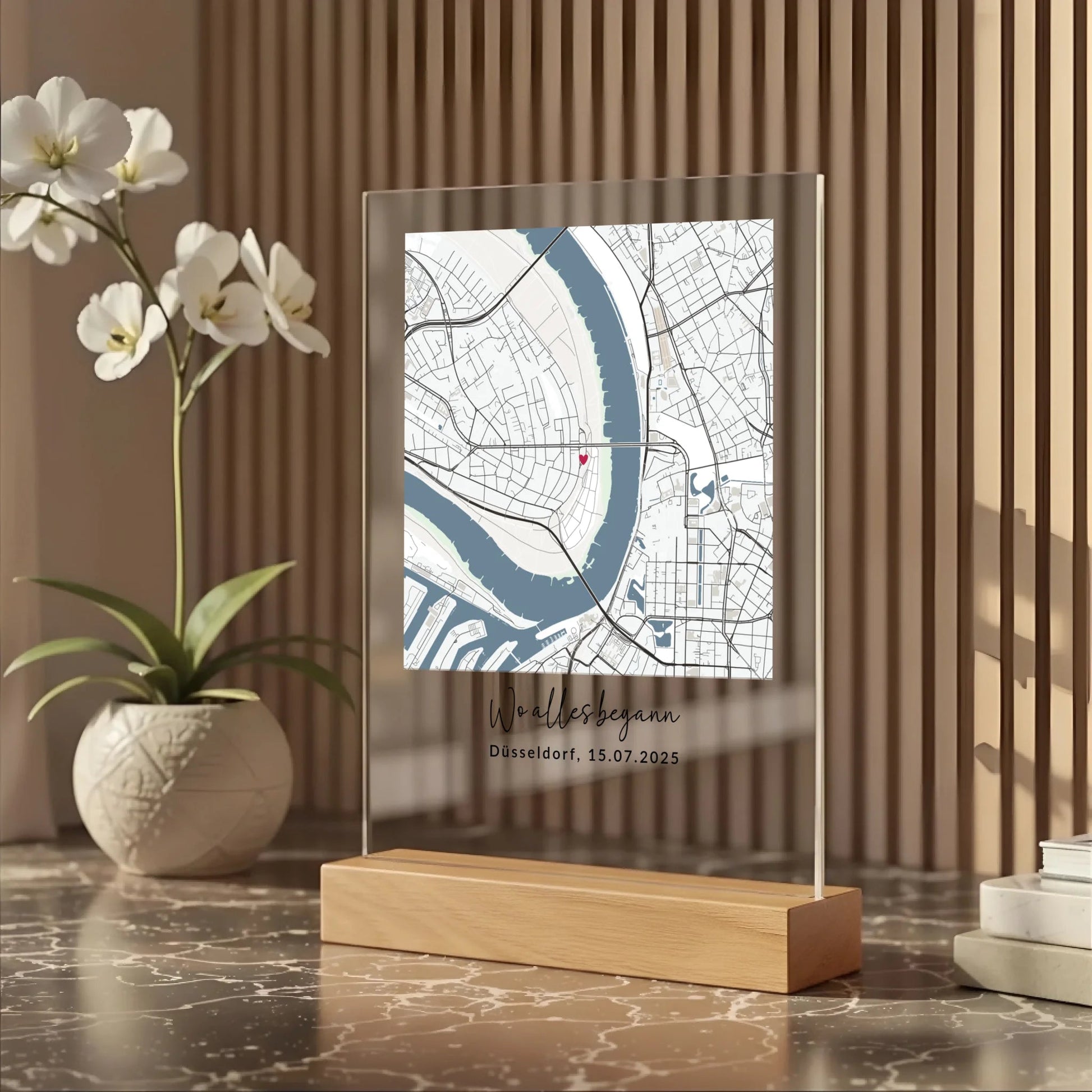 Acryl Tischaufsteller "Wo alles begann" - LeinwandGlück