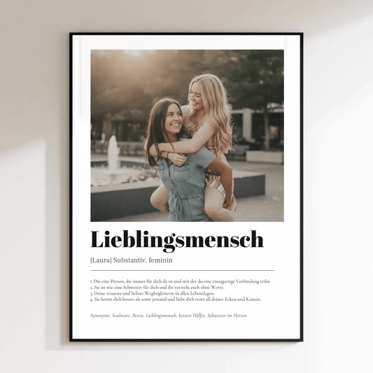Definition Lieblingsmensch - LeinwandGlück
