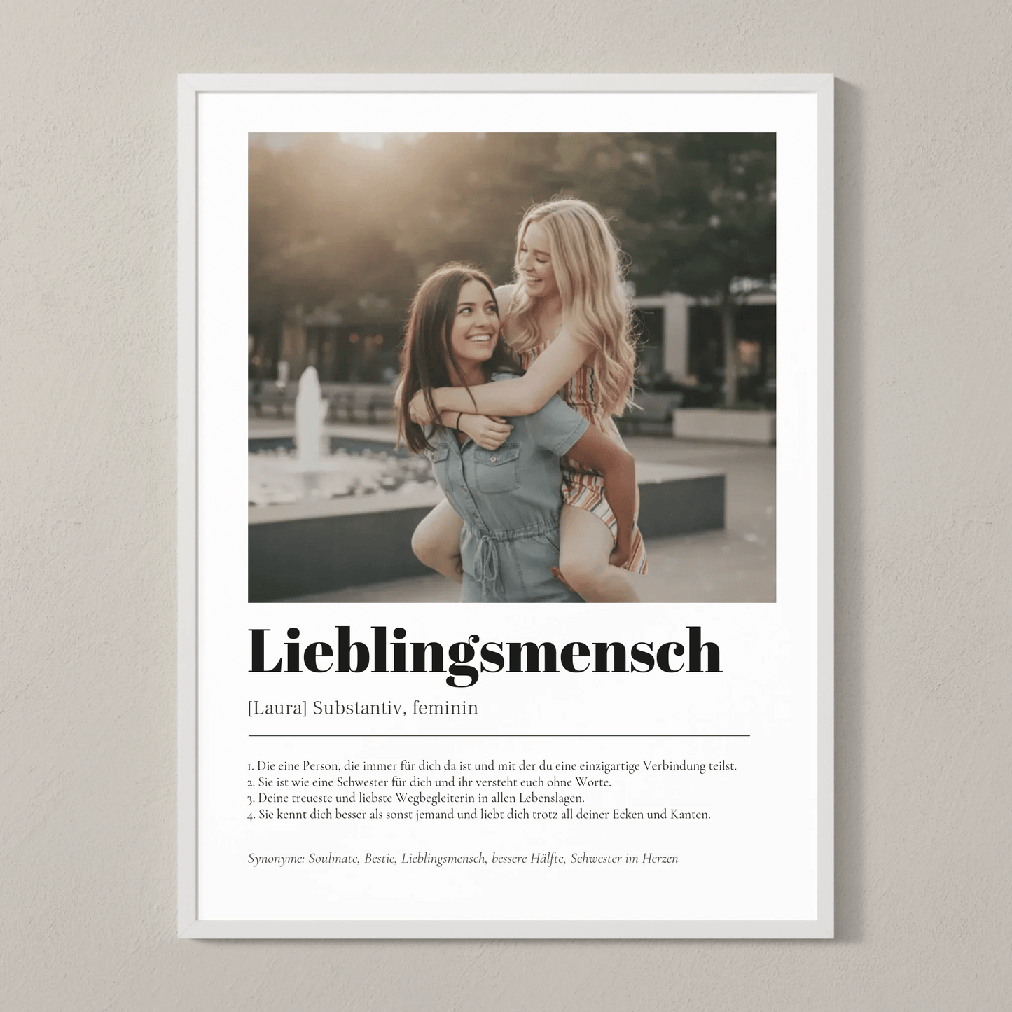 Definition Lieblingsmensch - LeinwandGlück