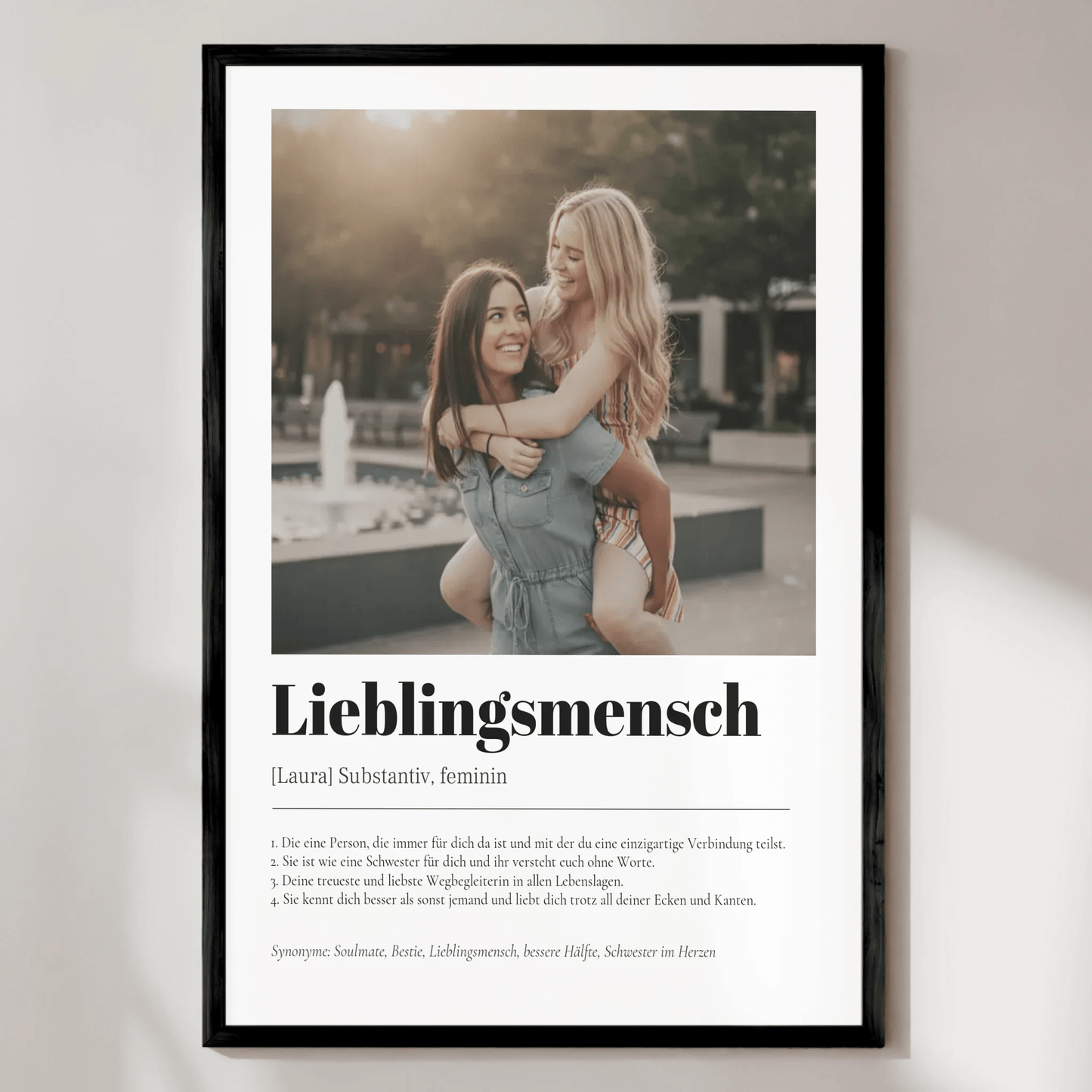 Definition Lieblingsmensch - LeinwandGlück