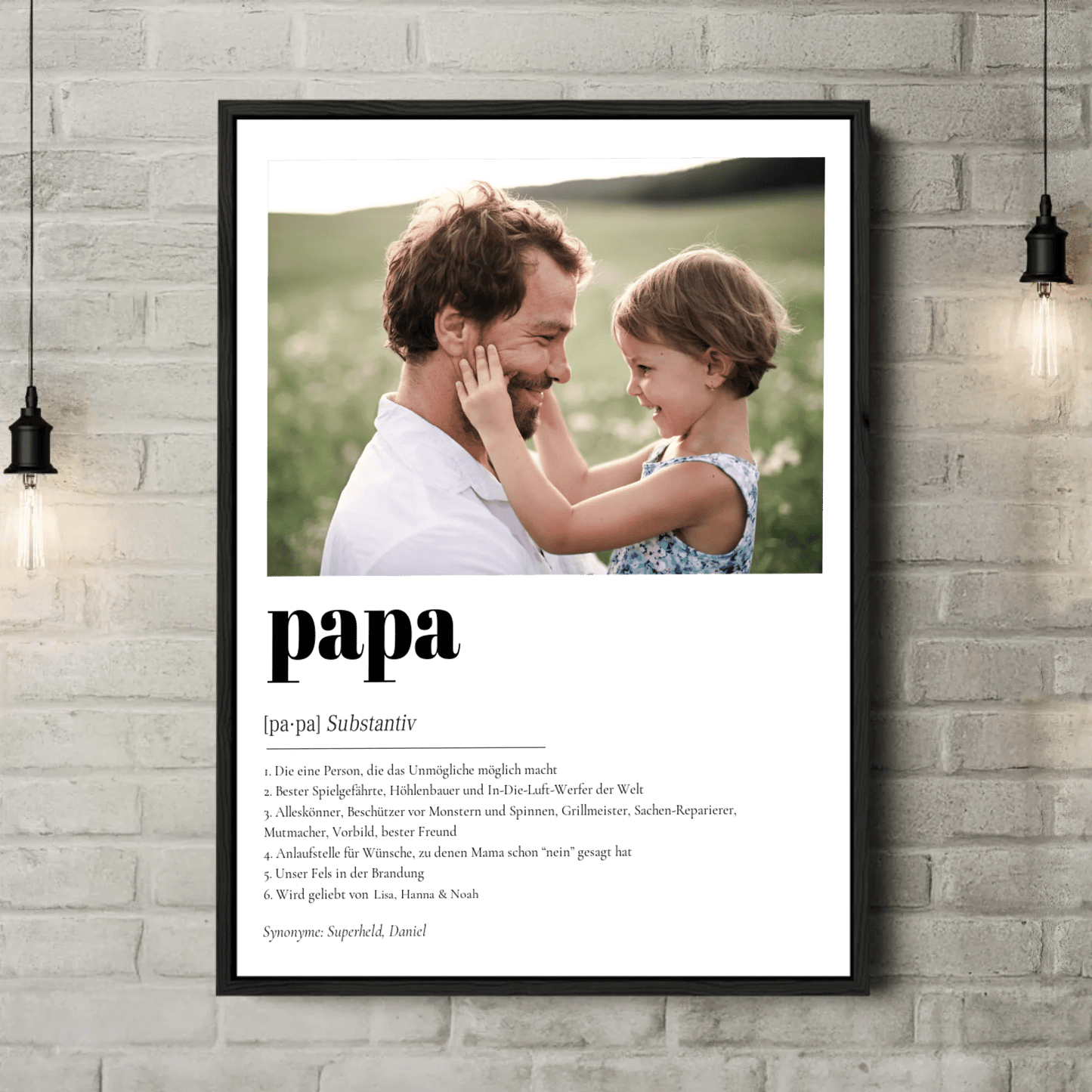 Definition Papa mit Foto No1 - LeinwandGlück