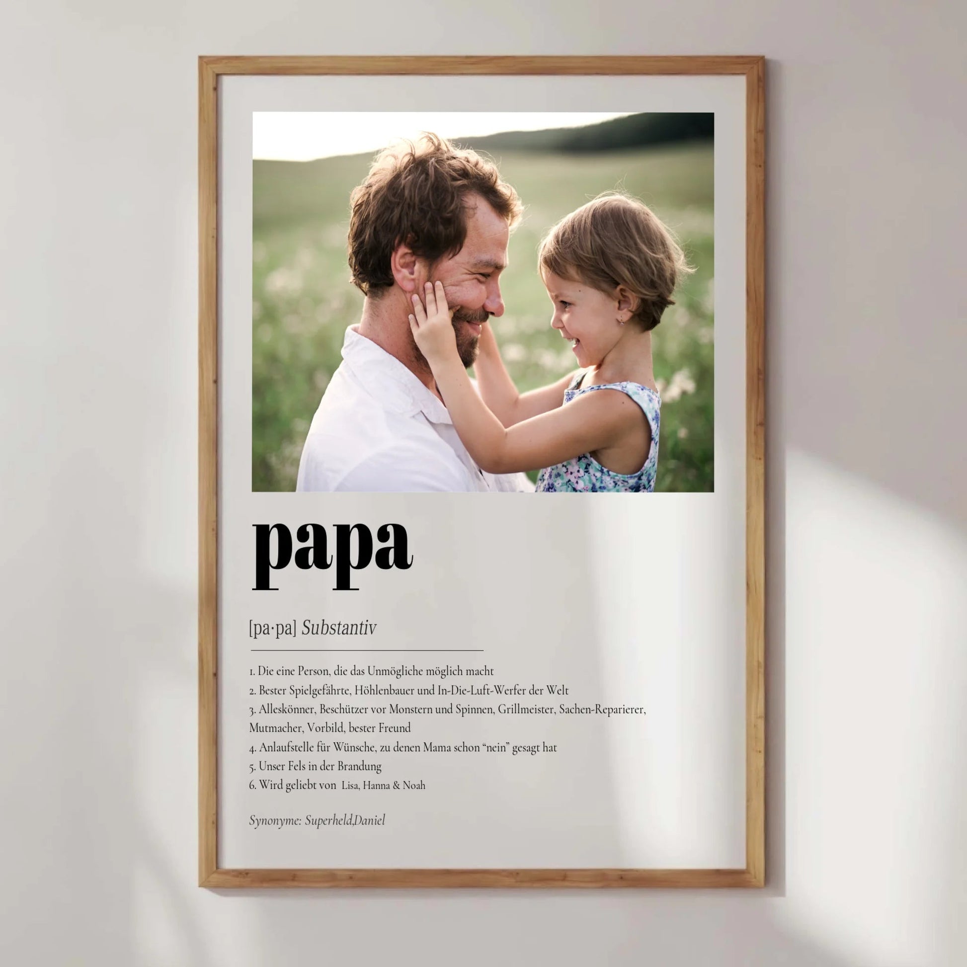 Definition Papa mit Foto No1 - LeinwandGlück
